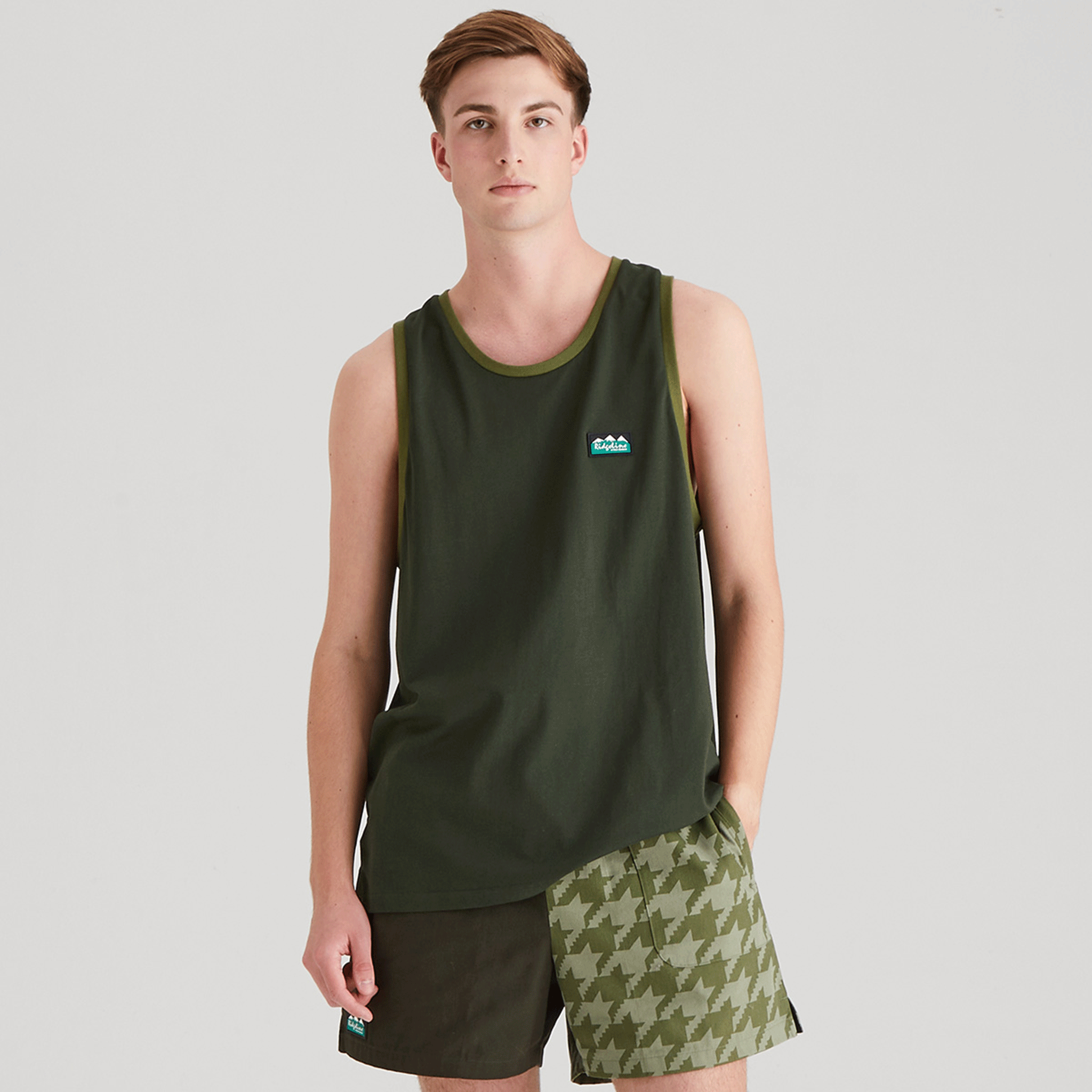 Ridgeline Men's Signature Singlet Top Deep Forest