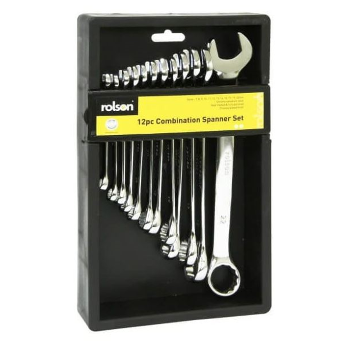 Rolson 12pc Combi Spanner Set with Hanging Rack 1