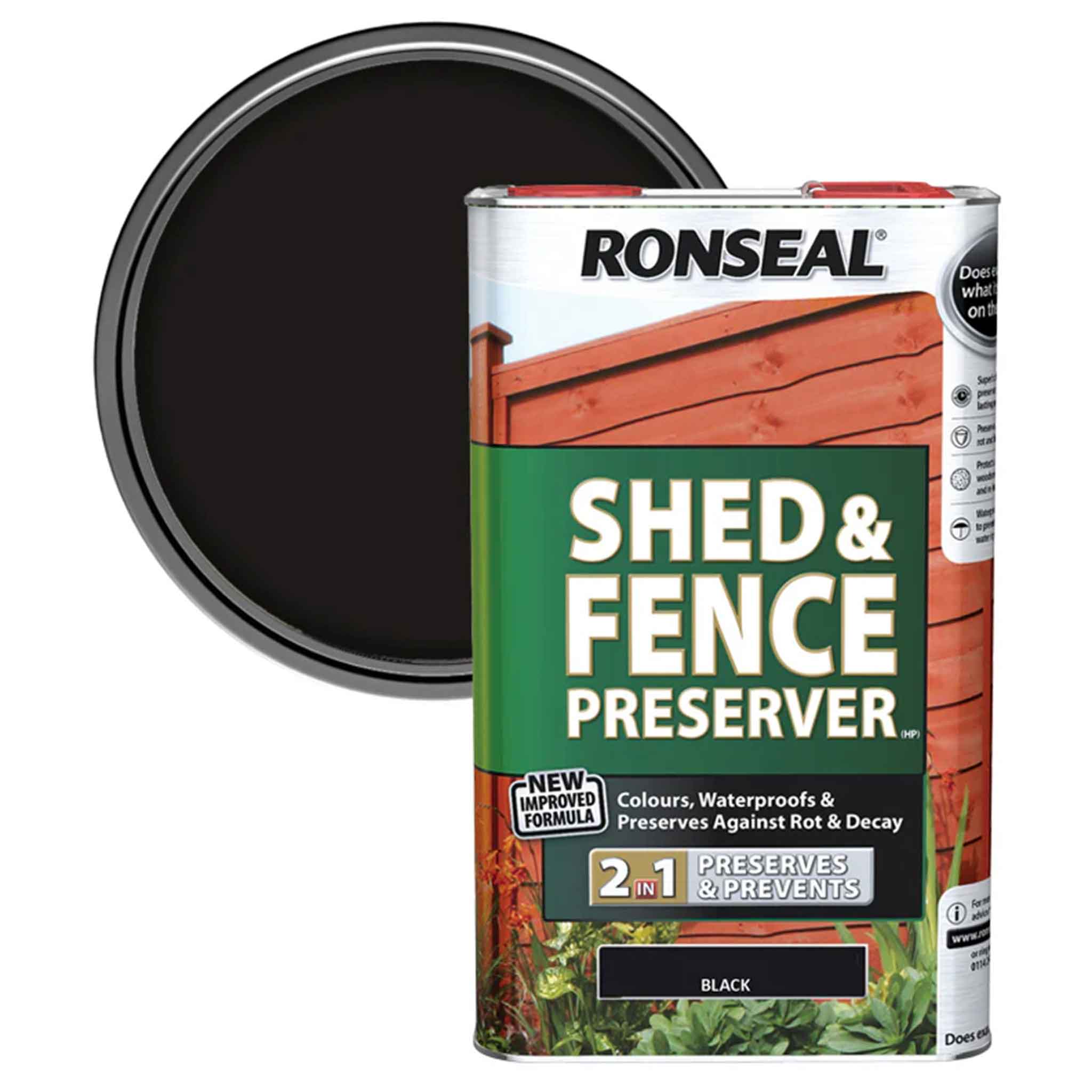 Ronseal Shed & Fence Preserver 5L - Assorted Colours