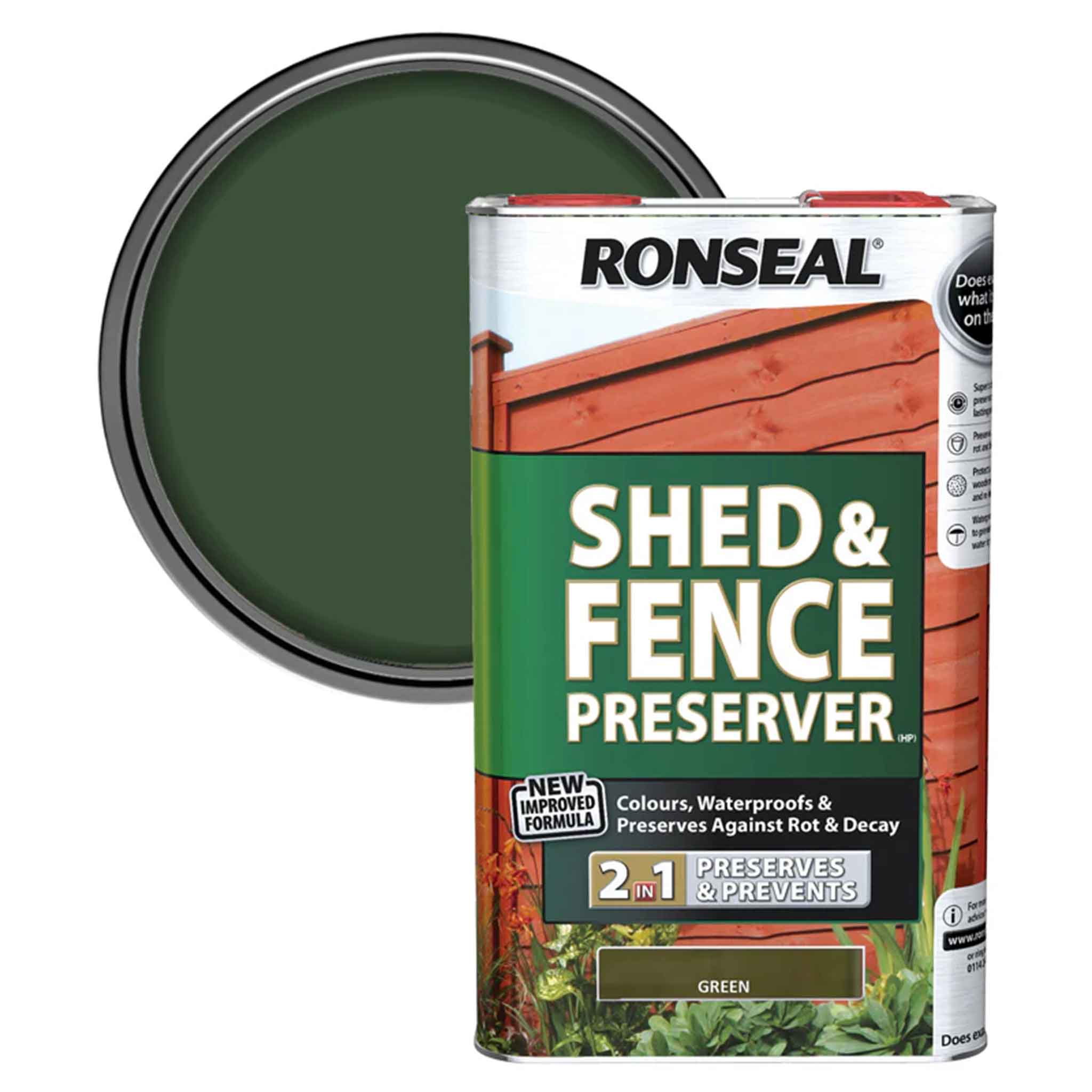 Ronseal Shed & Fence Preserver 5L - Assorted Colours