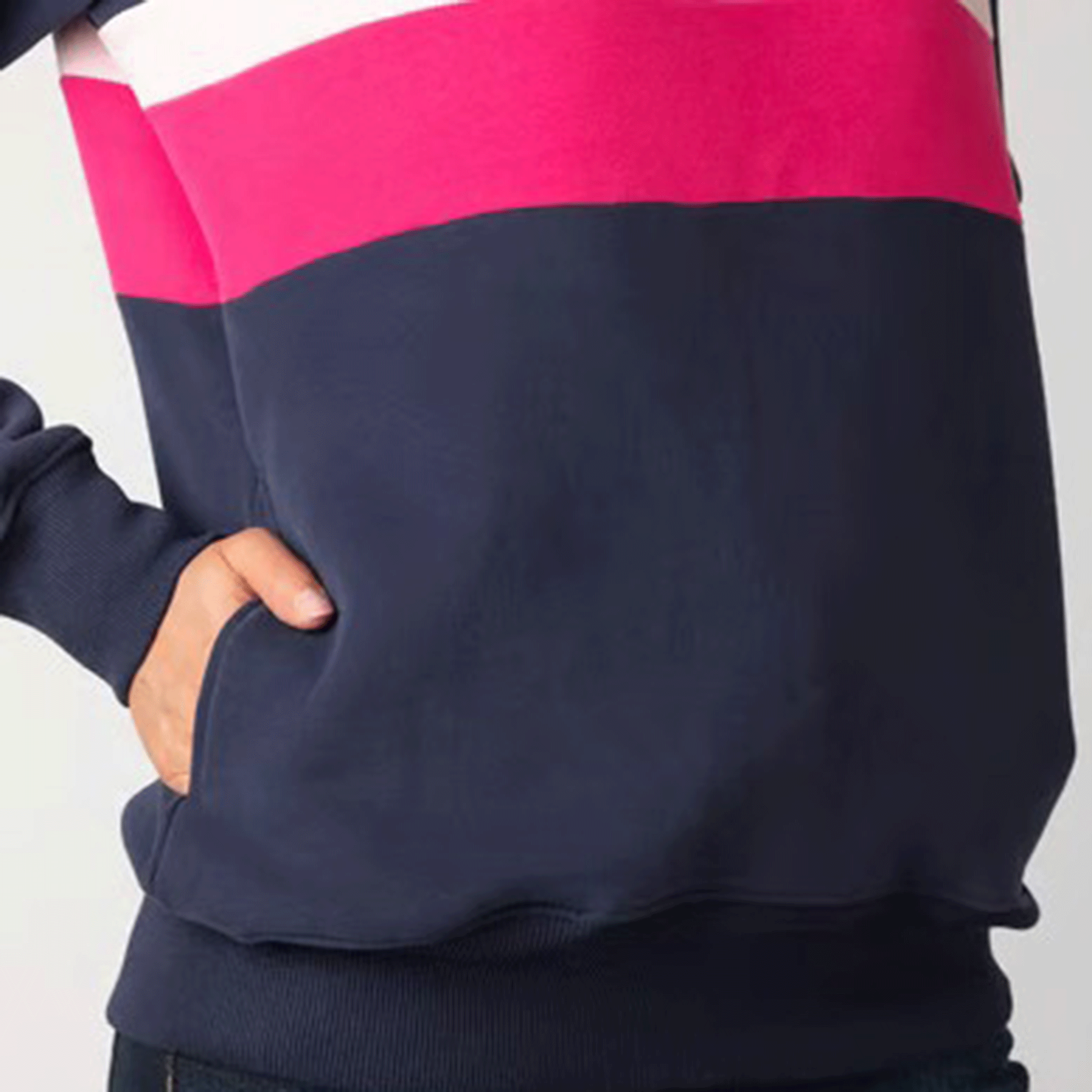 Rydale Bramham Ladies Quarter Zip Stripe Sweatshirt Navy-Bonbon
