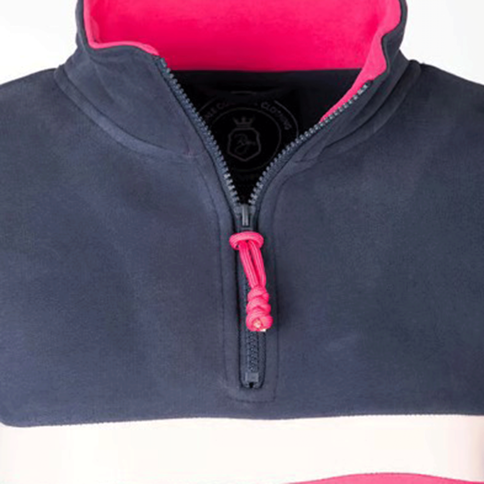 Rydale Bramham Ladies Quarter Zip Stripe Sweatshirt Navy-Bonbon