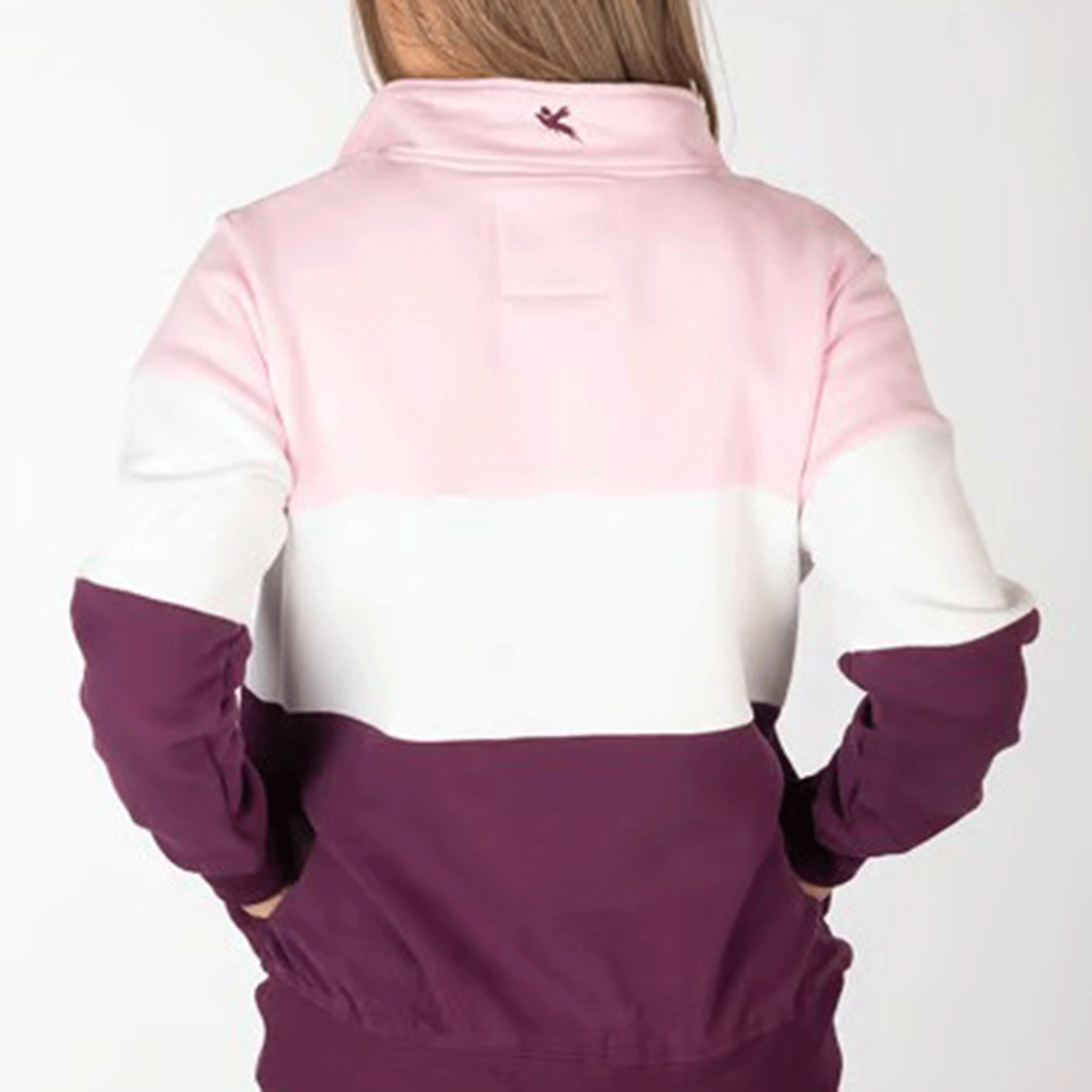 Rydale Byland Ladies Quarter Zip Sweatshirt Berry-White-Sorbet
