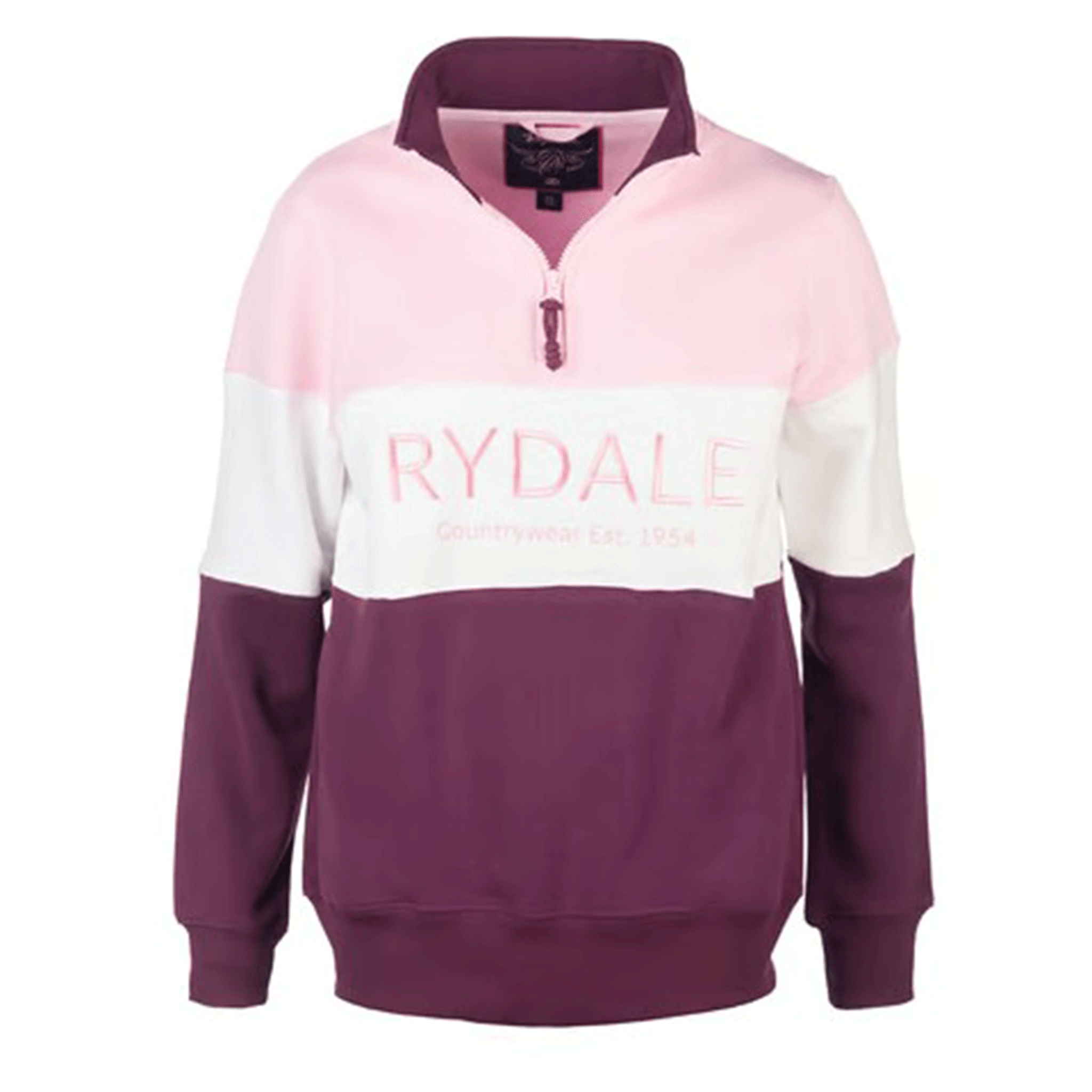 Rydale Byland Ladies Quarter Zip Sweatshirt Berry-White-Sorbet