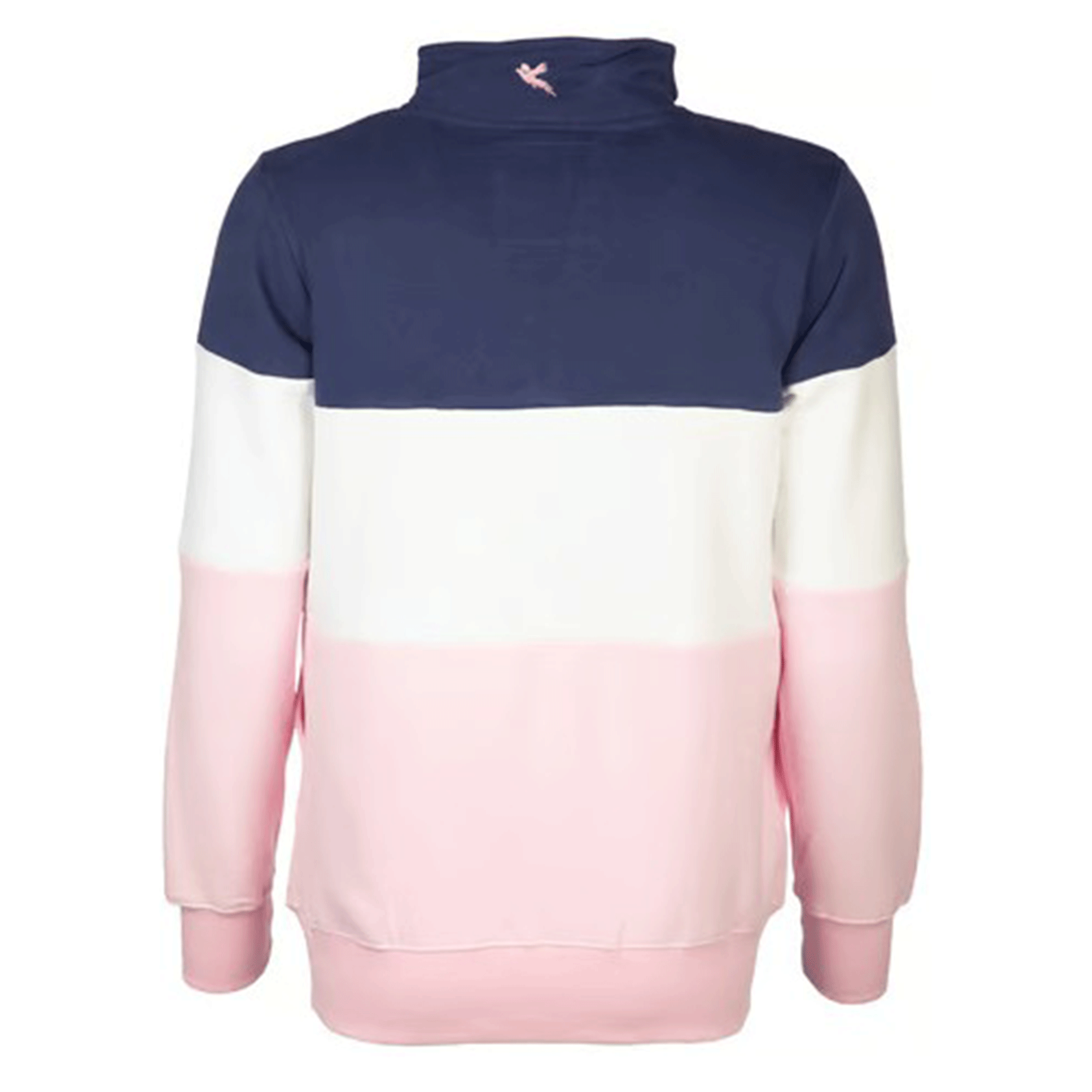 Rydale Byland Ladies Quarter Zip Sweatshirt Cow Denim-White-Sorbet