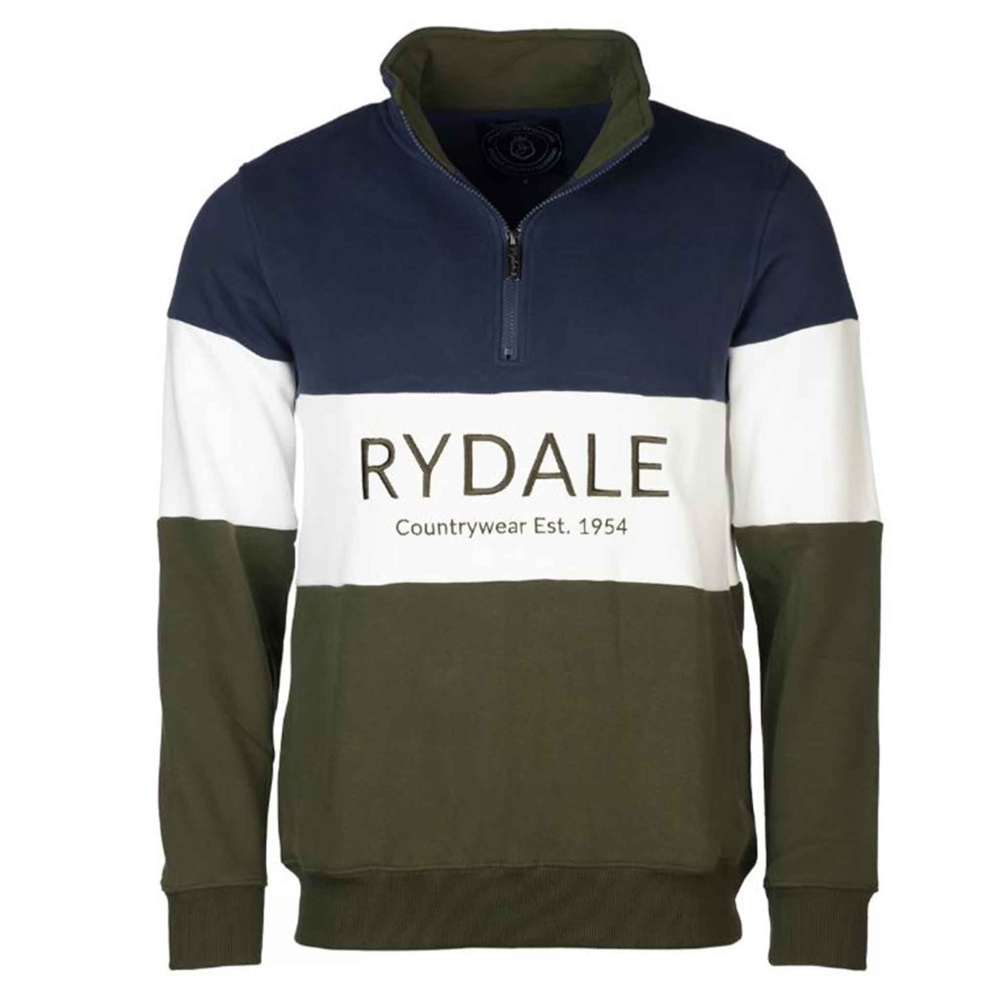 Rydale-Byland-Mens-Qtr-Zip-Sweatshirt-Navy-White-Olive-1