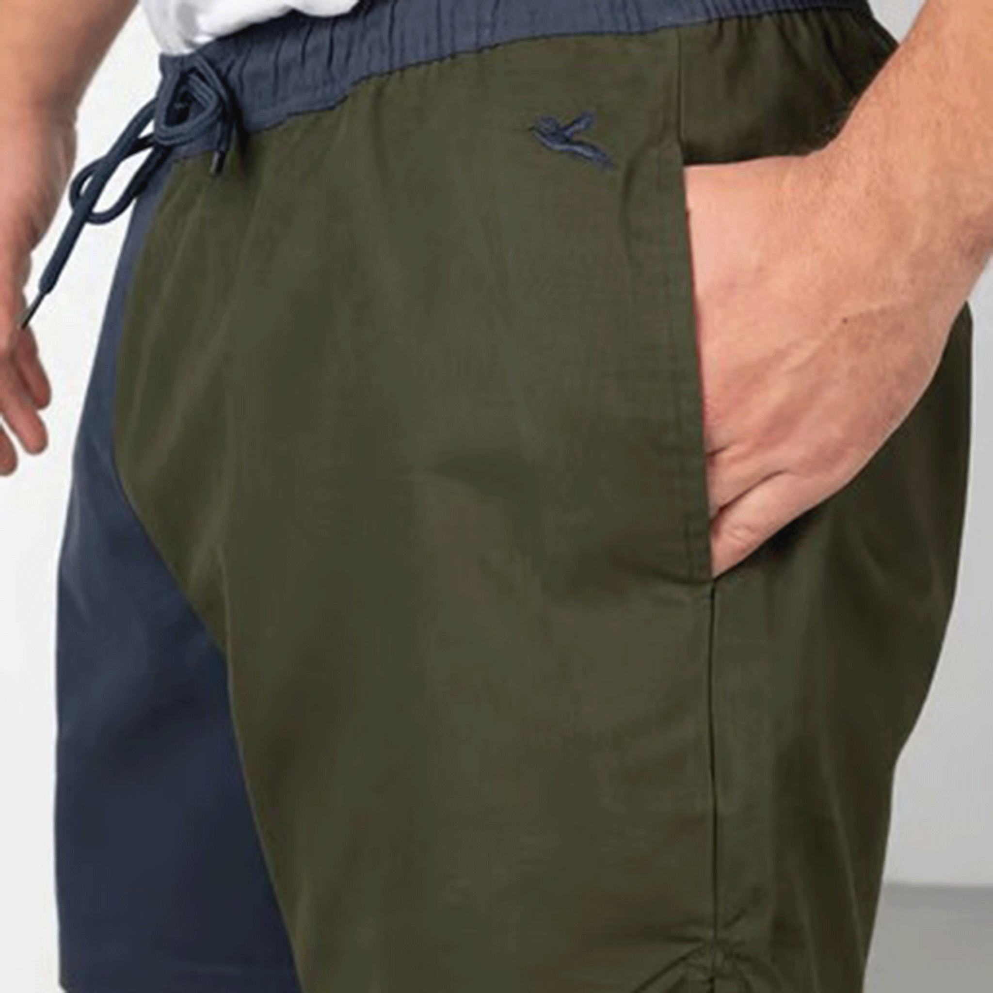 Rydale Fordon Men's Quartered Cotton Rugby Shorts Navy-Olive
