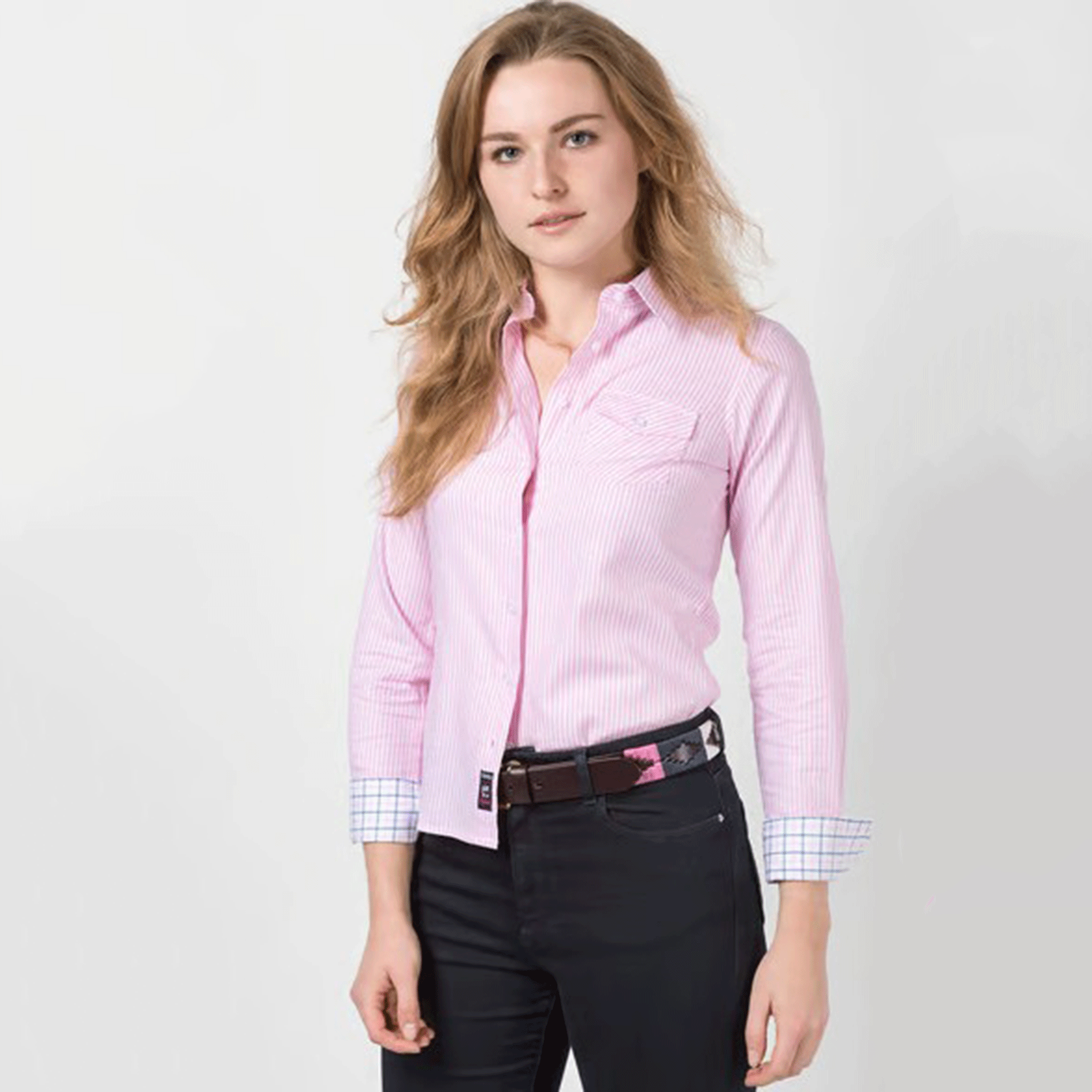 Rydale Hannah Ladies Striped Country Shirt Matilda Pink