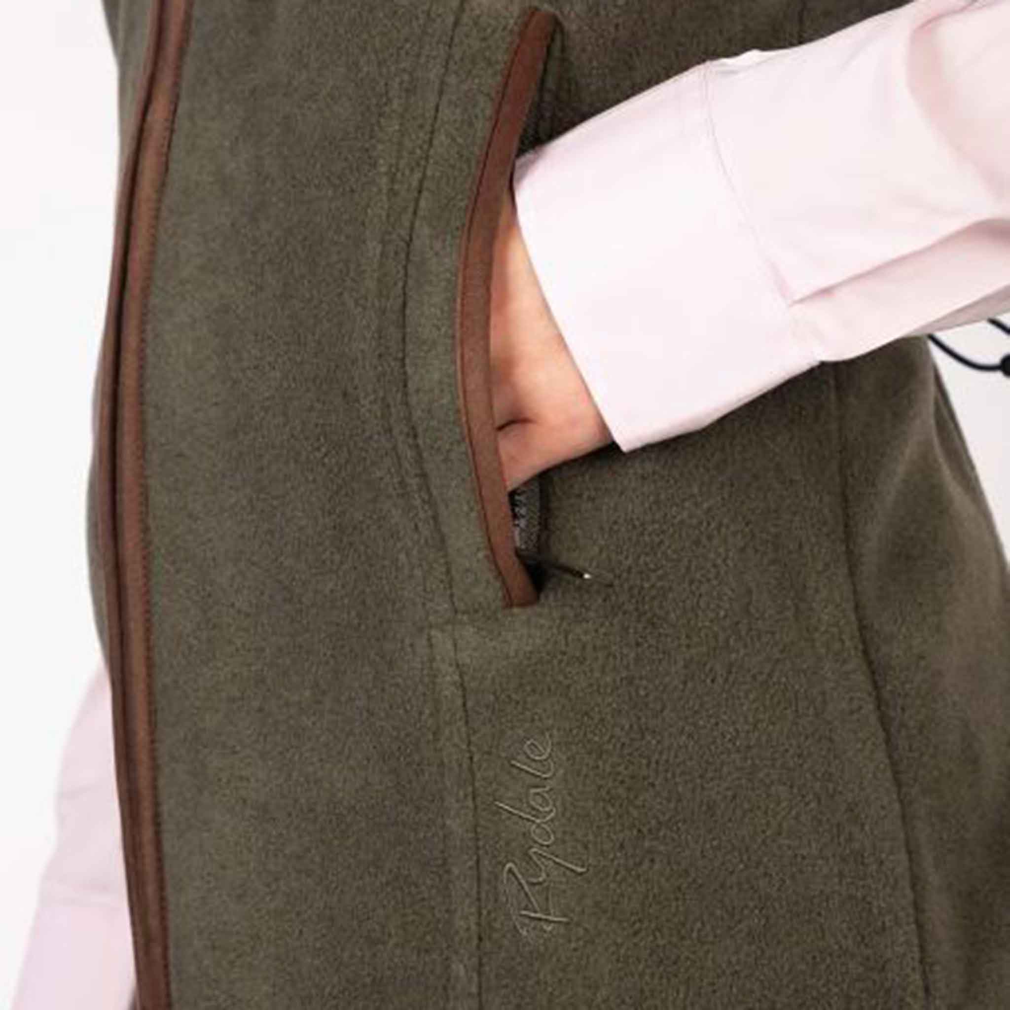 Rydale-Huggate-Ladies-Premium-Fleece-Waistcoat-Khaki-5
