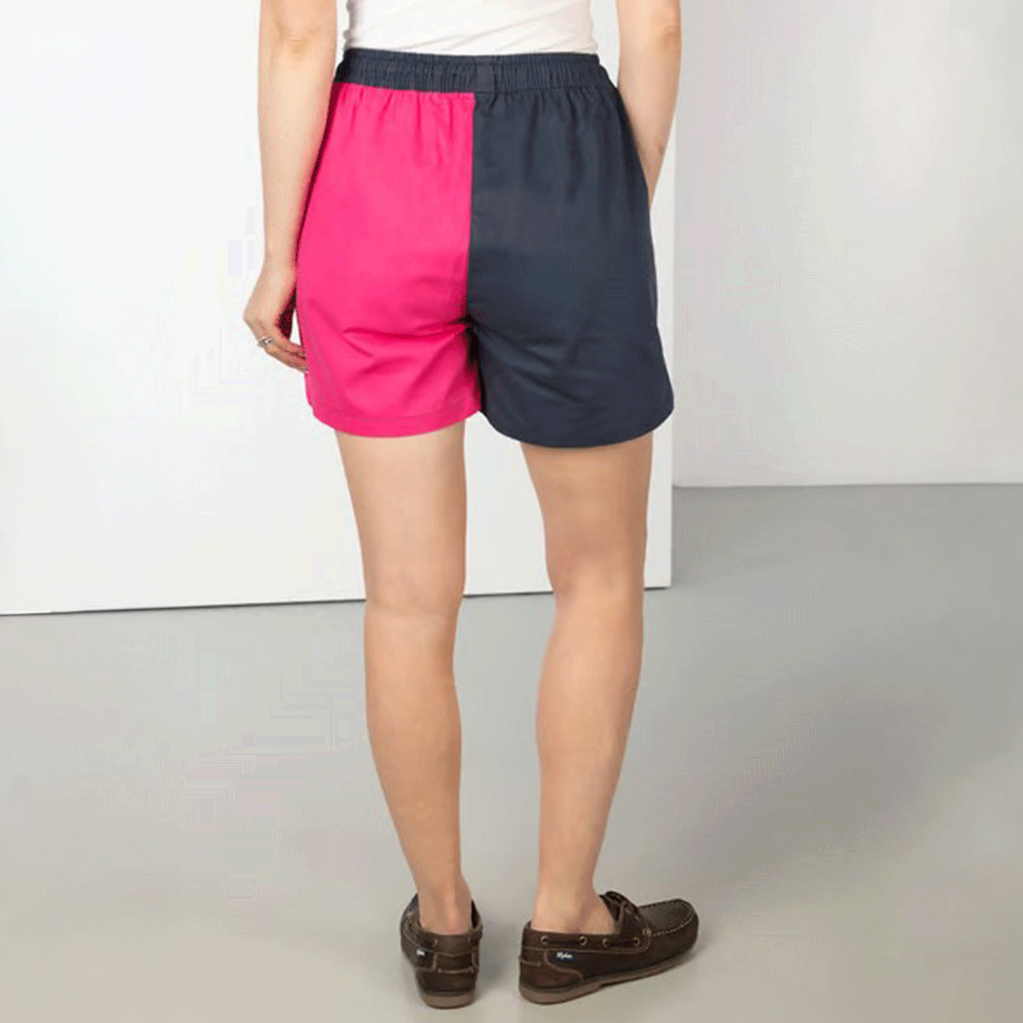 Rydale Kirby Ladies Quartered Cotton Rugby Shorts Navy-Bonbon