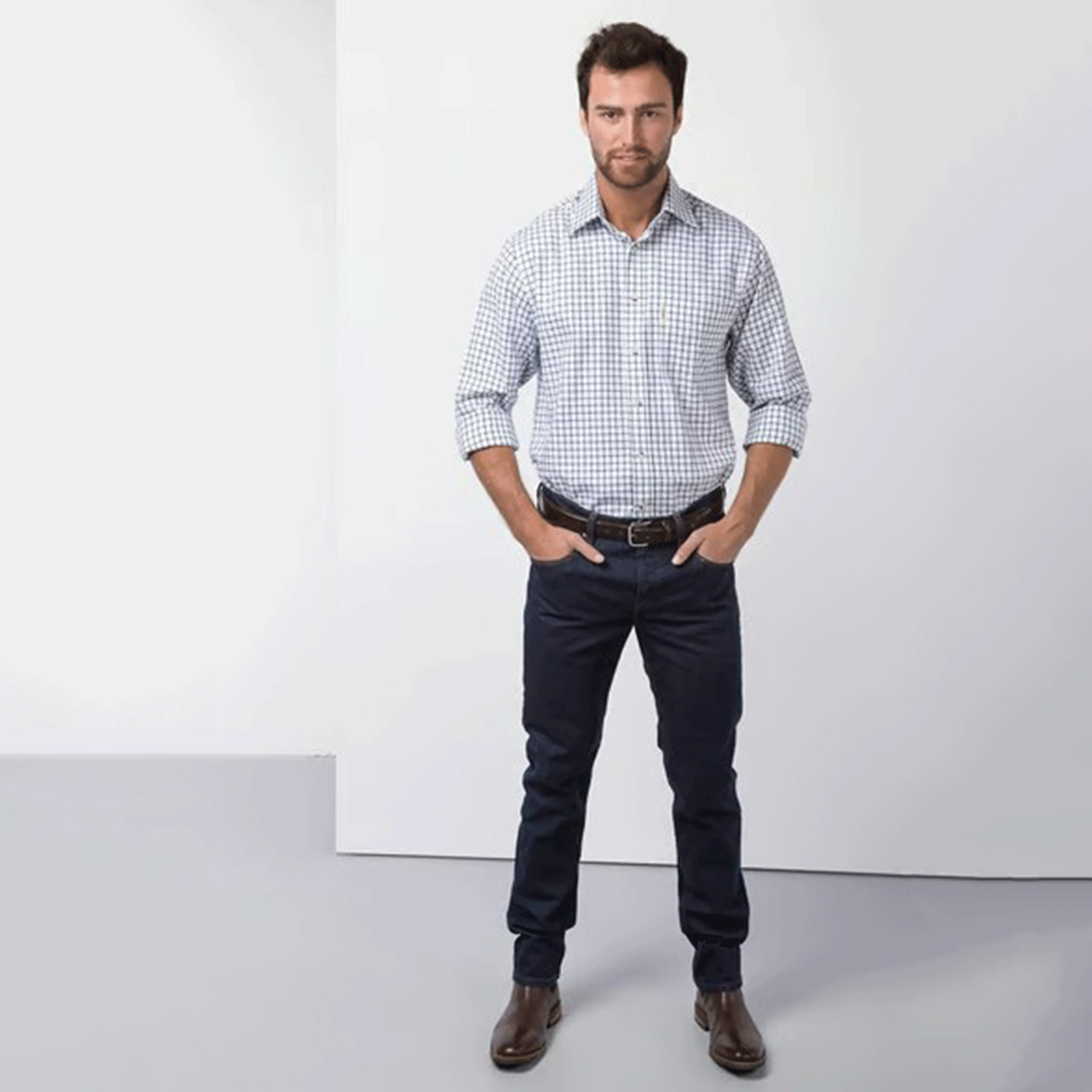 Rydale Men's Check Shirt Richmond Navy-White
