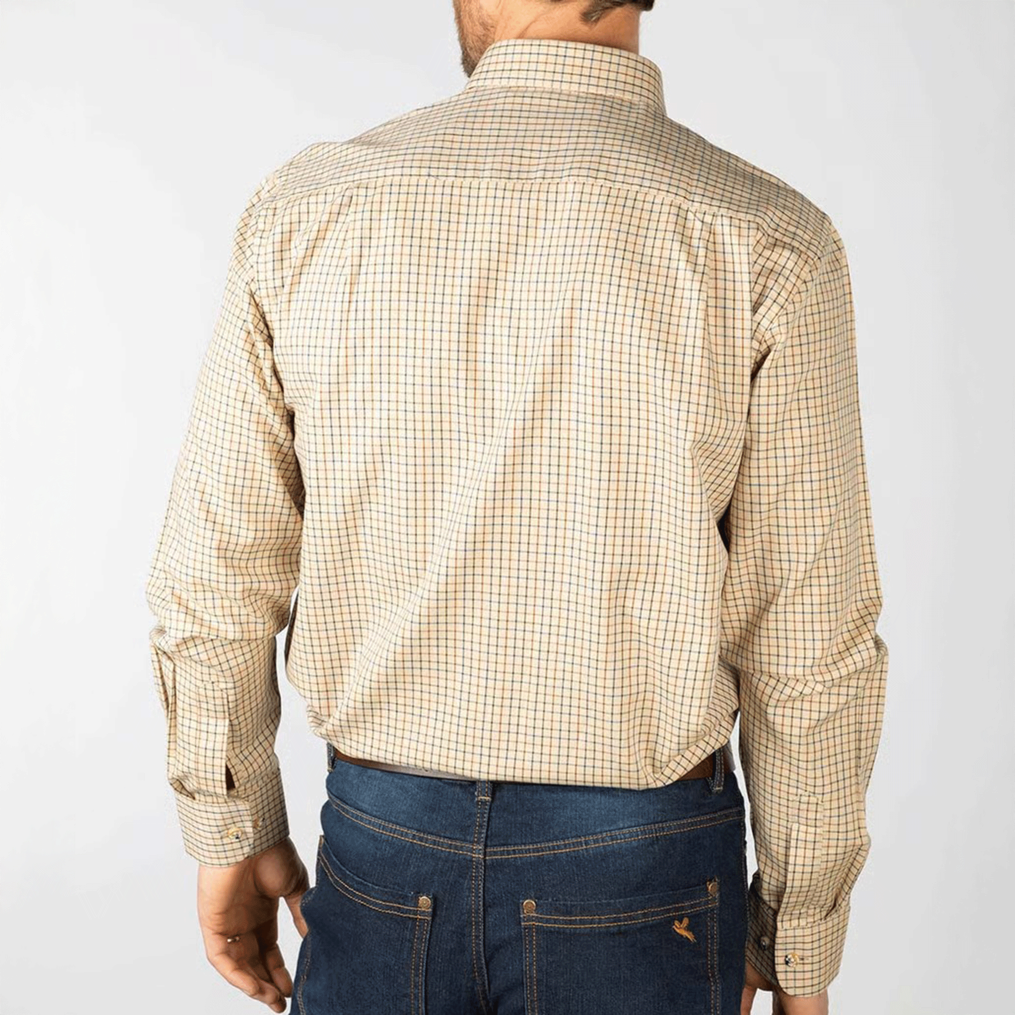 Rydale Men's Checked Shirt in Beige