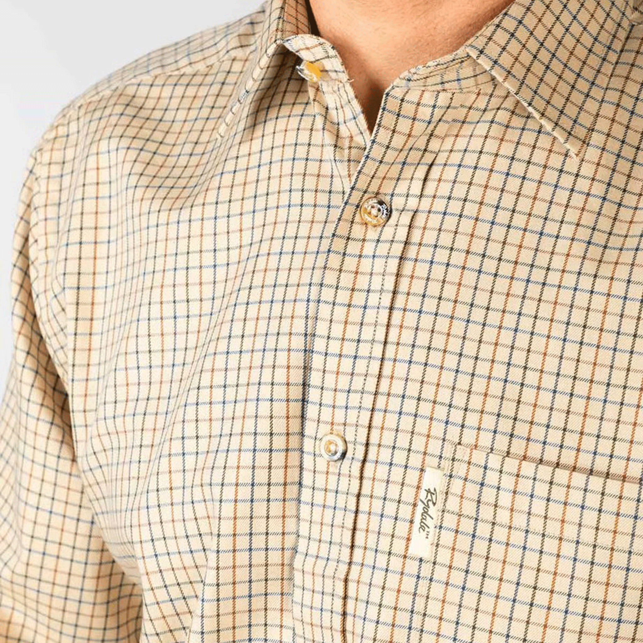 Rydale Men's Checked Shirt in Beige
