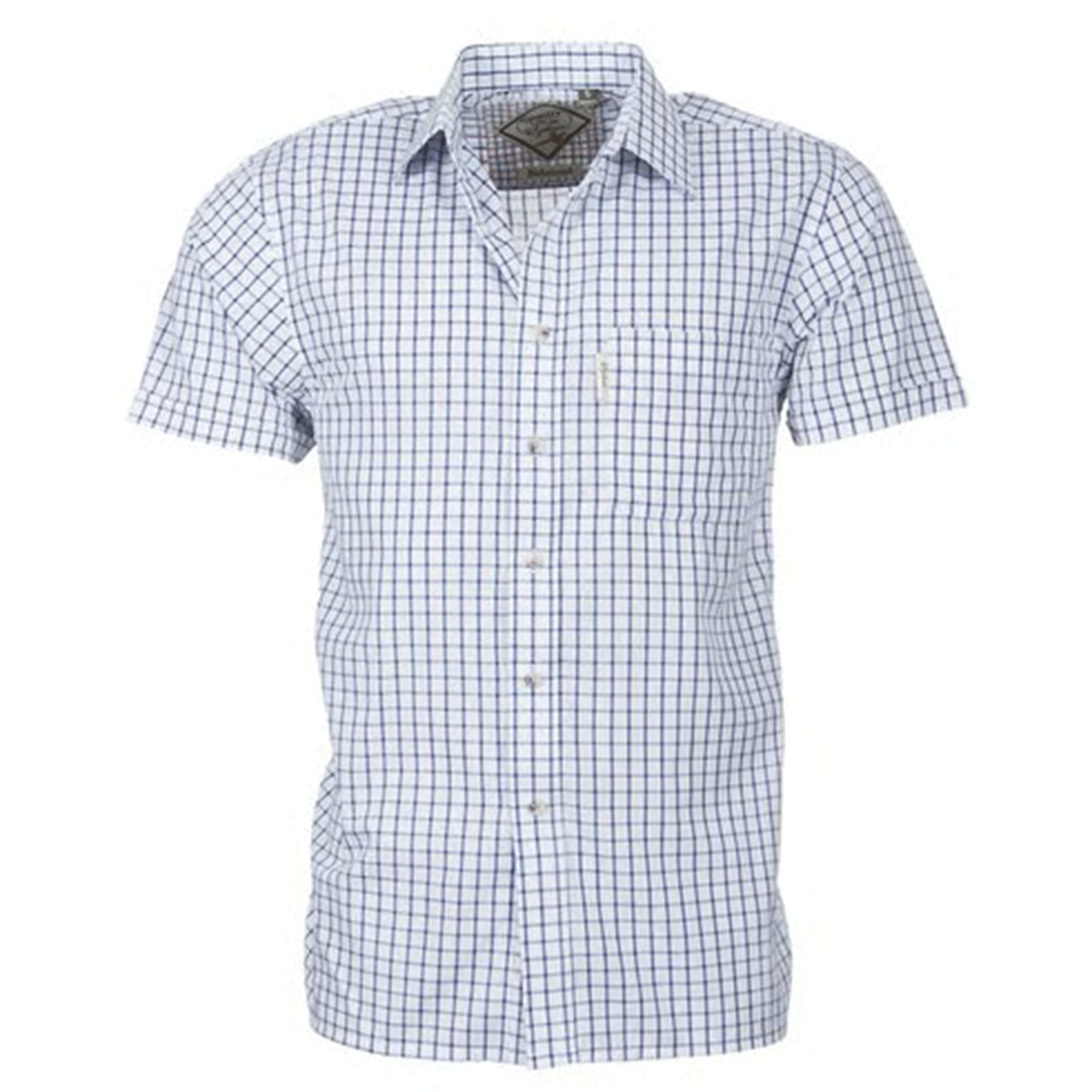 Rydale Men's Short Sleeved Check Shirt Richmond Navy-White