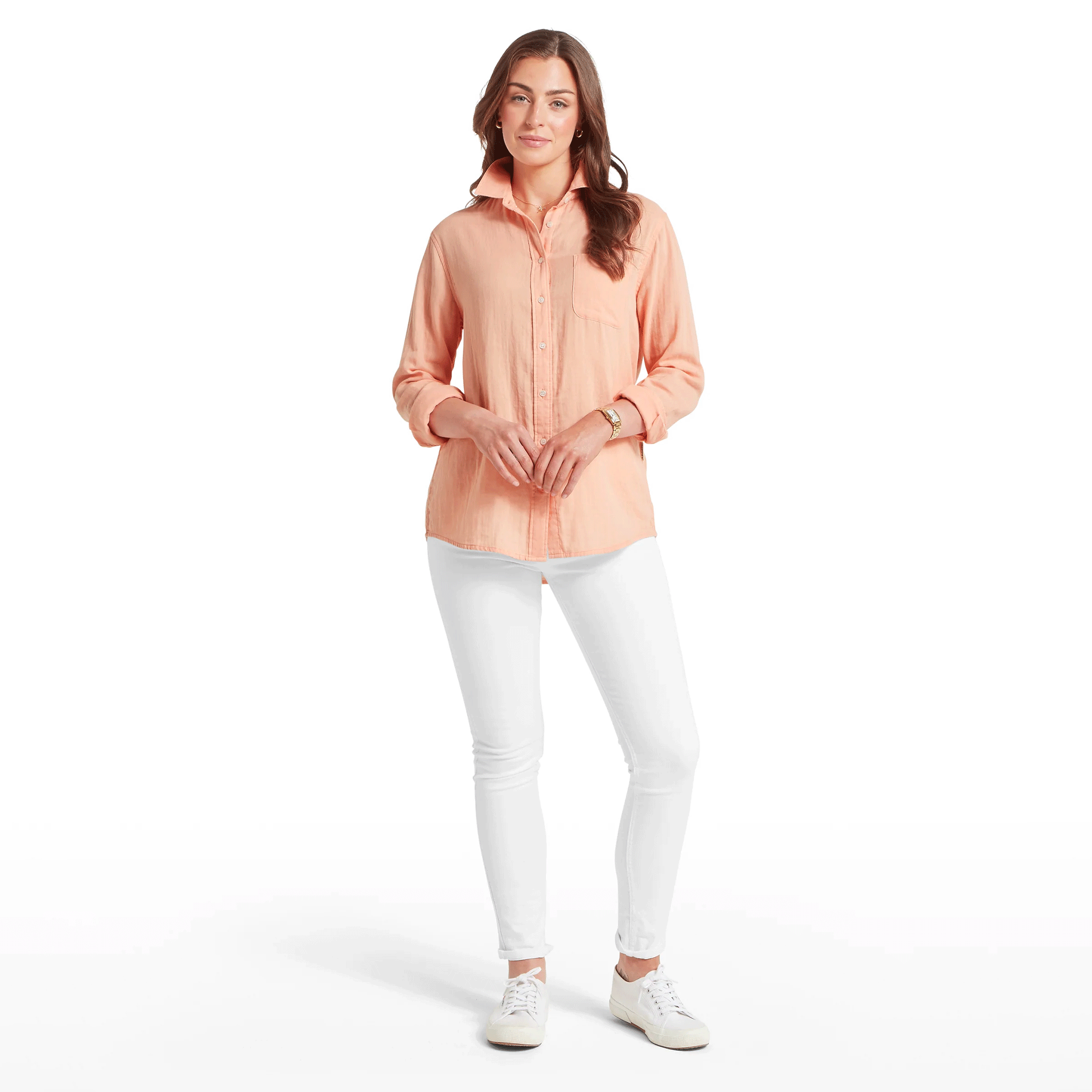 Schoffel Ashdon Shirt in Coral Peach