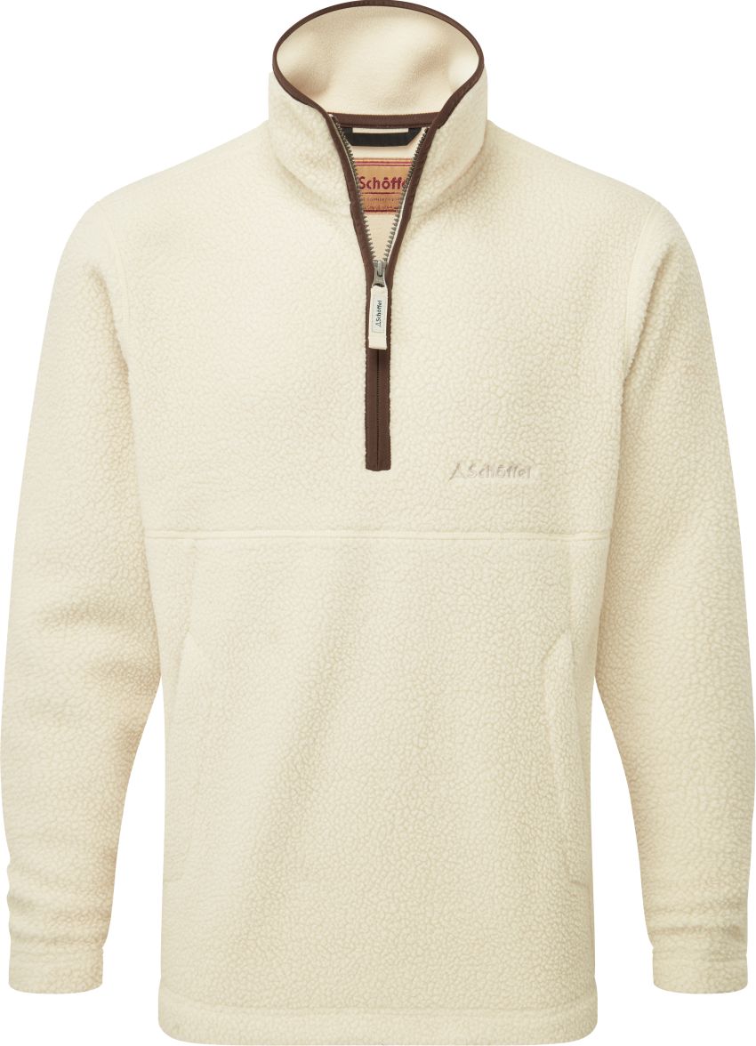 Schoffel Berkeley Retro Qtr Zip Fleece Ecru 1