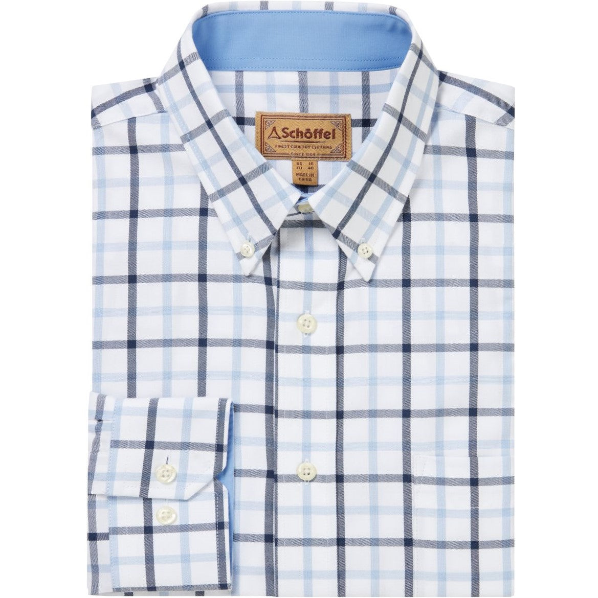 Schoffel Brancaster Classic Shirt Imperial Blue Check 2