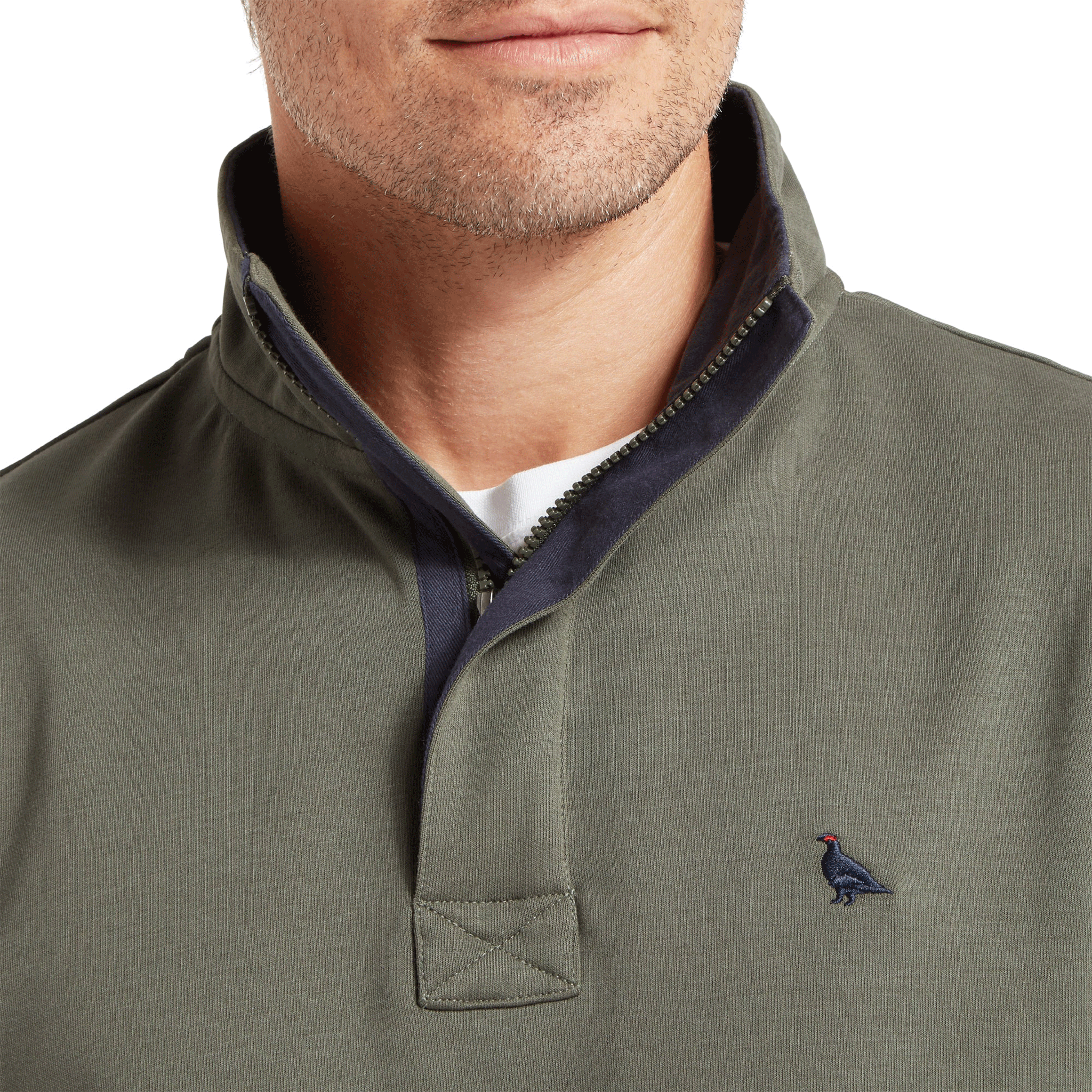 Schoffel Porthleven Quarter Zip Jumper in Beetle Green