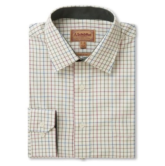 Schoffel Burnham Tattersall Classic Shirt Olive Tattersall 1