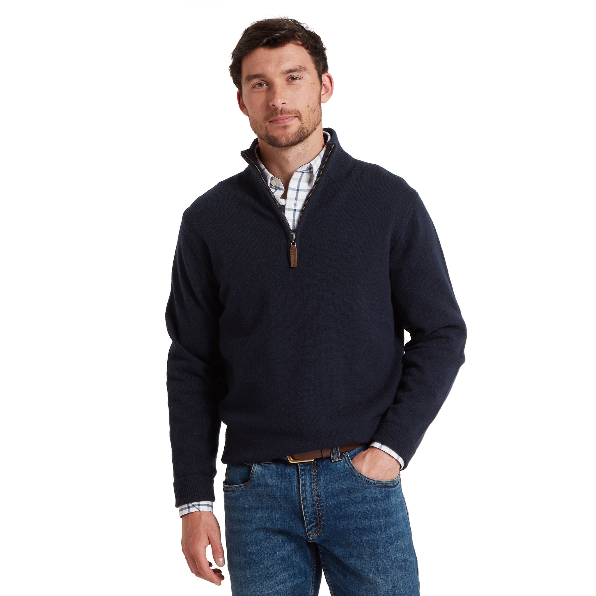 Schöffel Calton Cotton Cashmere 1/4 Zip Jumper Navy - Don't Publish yet
