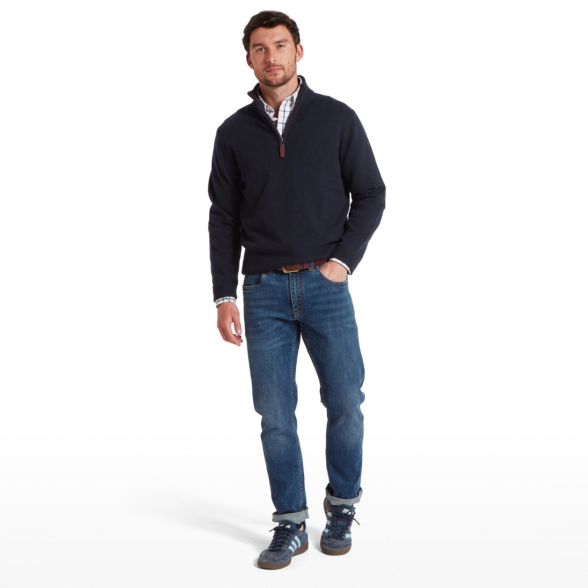 Schöffel Calton Cotton Cashmere 1/4 Zip Jumper Navy - Don't Publish yet