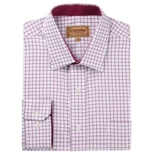 Schoffel Cambridge Raspberry Check Shirt 1