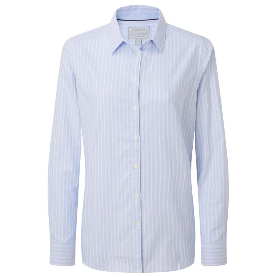 Schoffel Cley Ladies Soft Oxford Shirt Pink-Blue Stripe