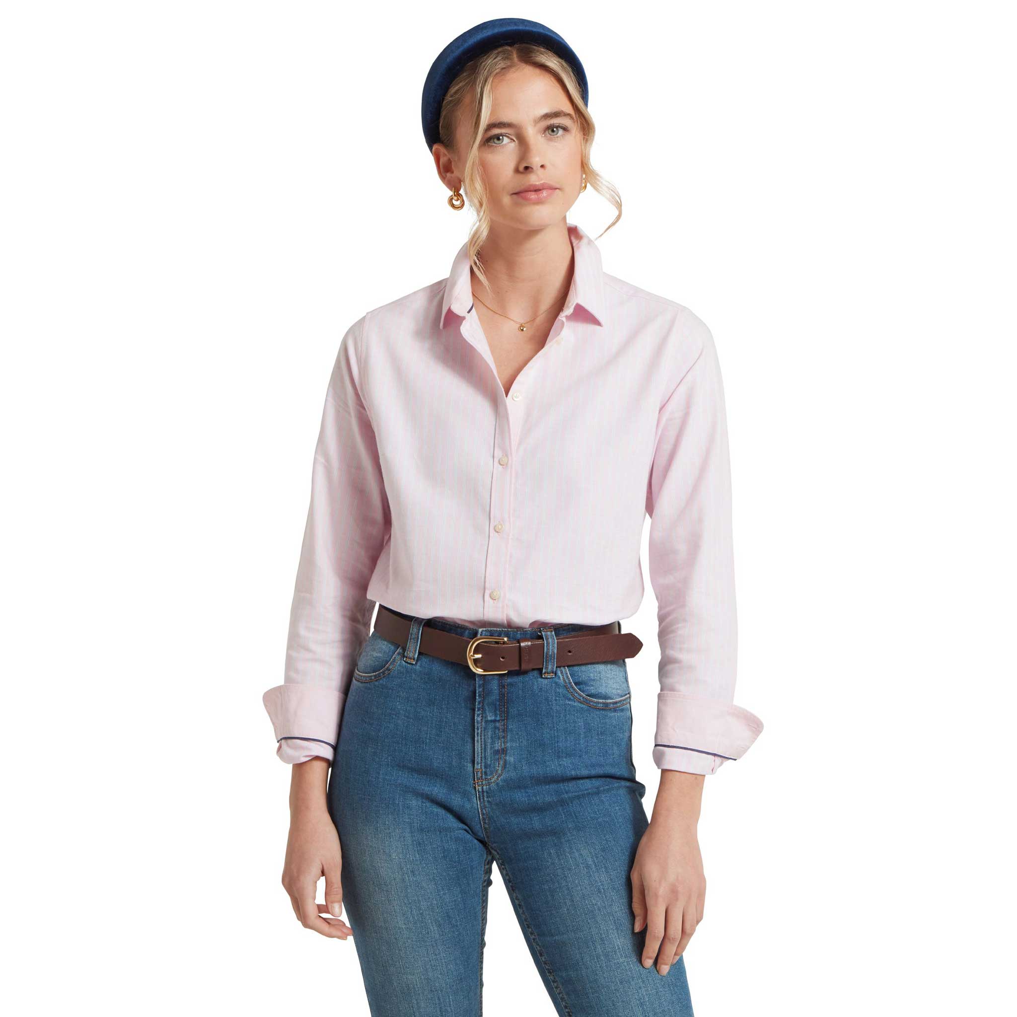 Schoffel-Cley-Ladies-Soft-Oxford-Shirt-Pink-Blue-Stripe-2