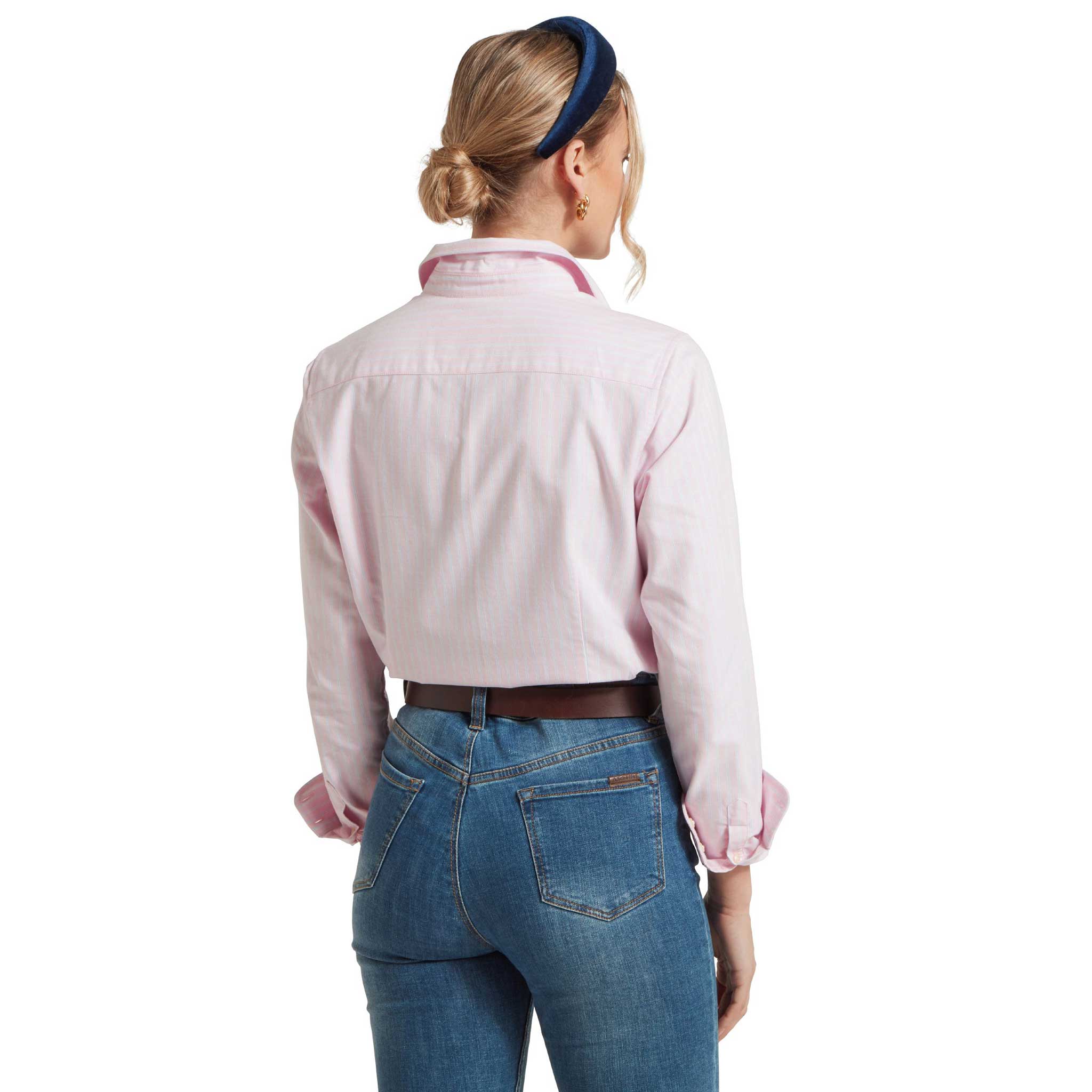 Schoffel-Cley-Ladies-Soft-Oxford-Shirt-Pink-Blue-Stripe-4