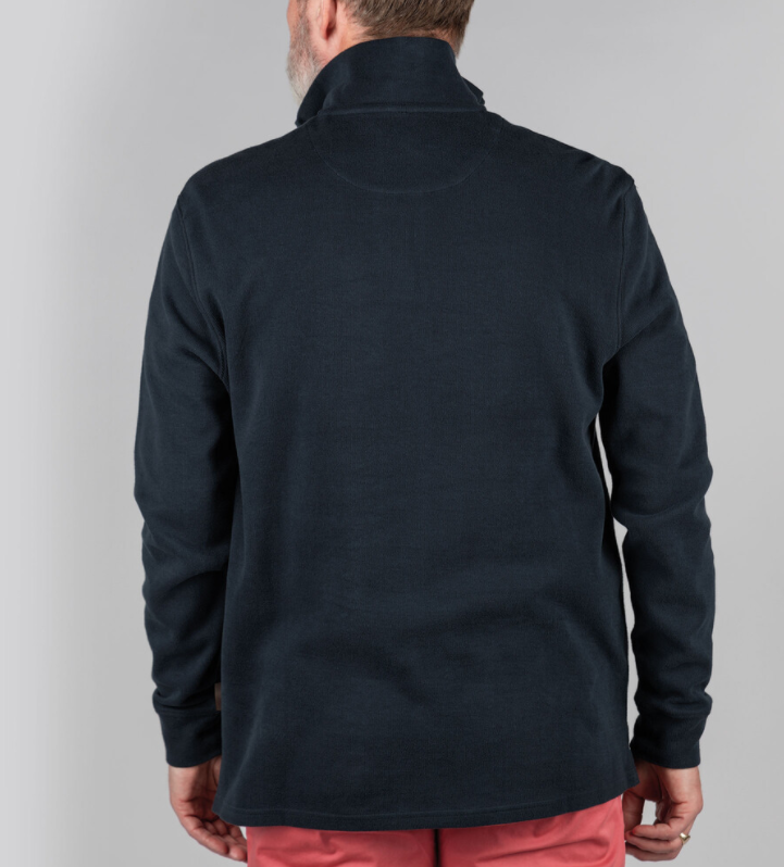 Schoffel Cotton French Rib Qtr Zip Jumper Navy 2