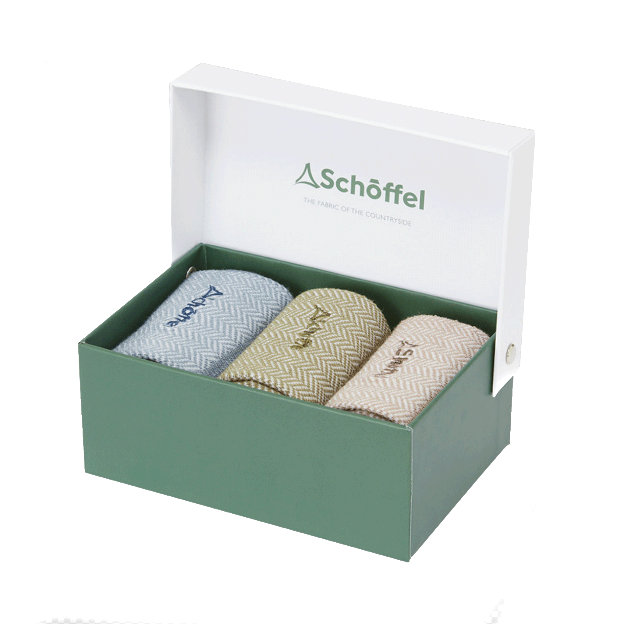 Schöffel Country Men’s Bamboo Socks Gift Box of 3 Port Herringbone Mix UK 7-11