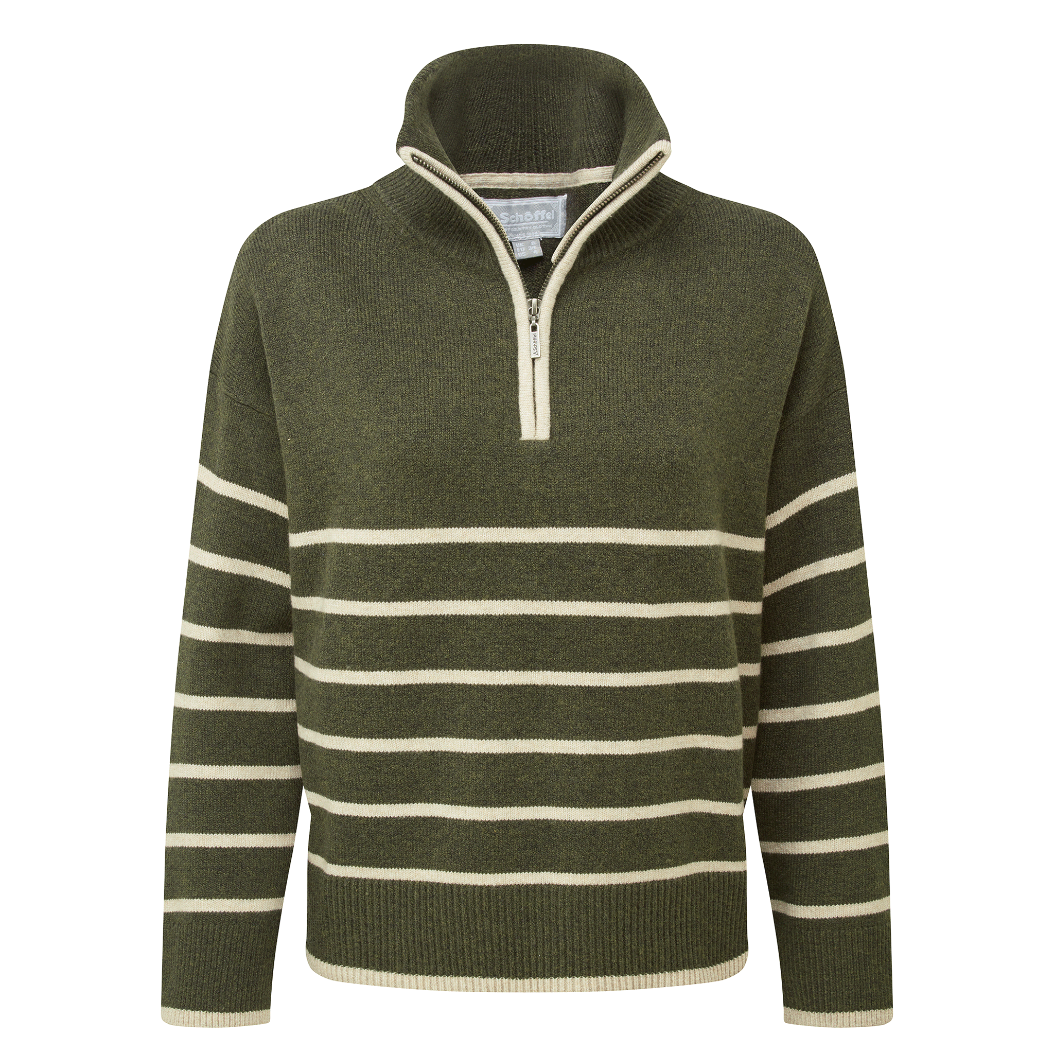 Schöffel Country Women's Sandsend 1/4 Zip Jumper Loden & Oatmeal