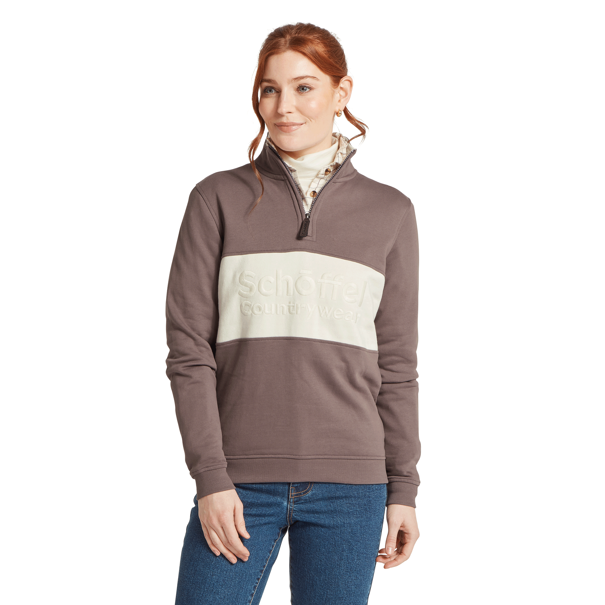 Schöffel Country Women's St Agnes 1/4 Zip Sweatshirt Truffle