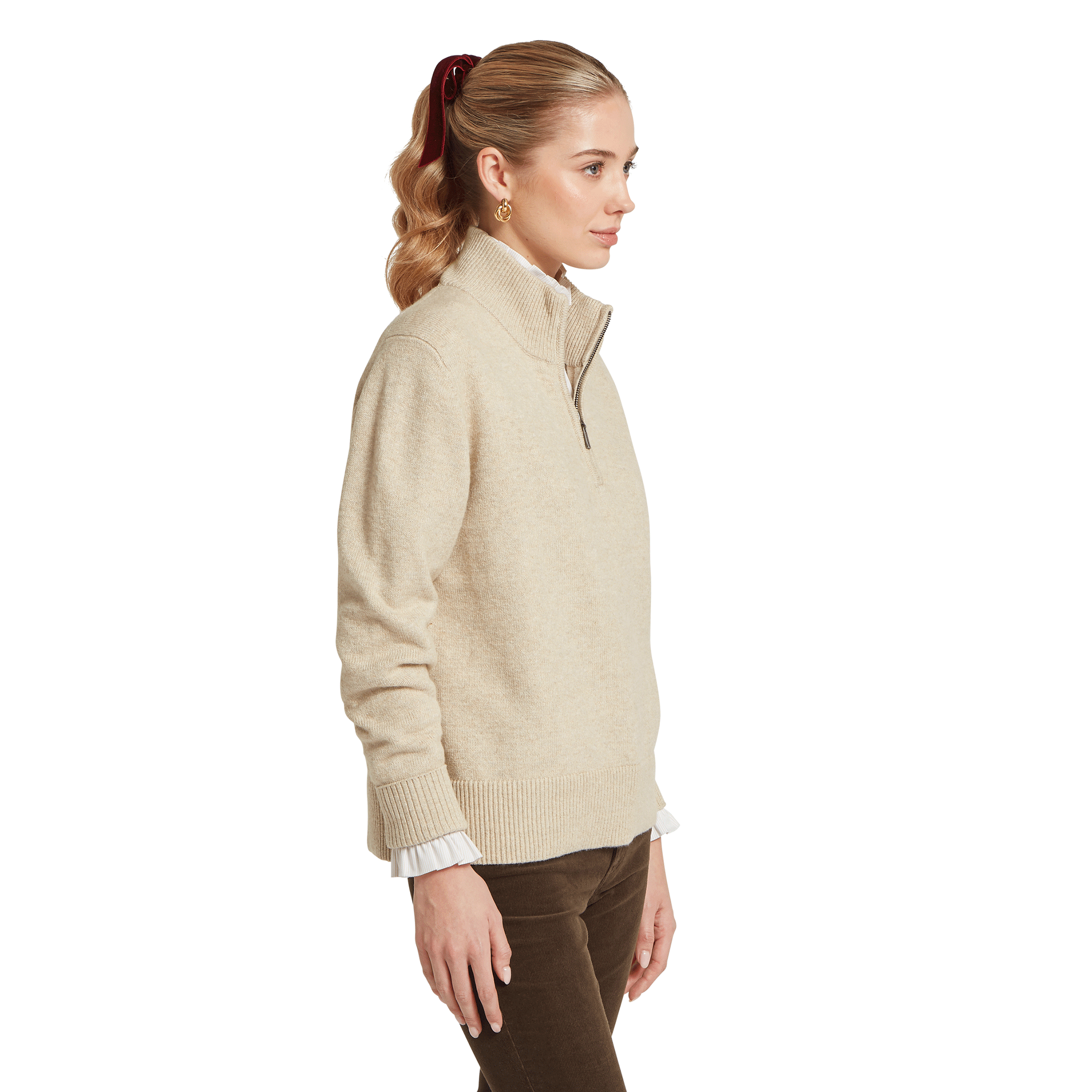 Schöffel Country Women's Thoralby 1/4 Zip Jumper Oatmeal