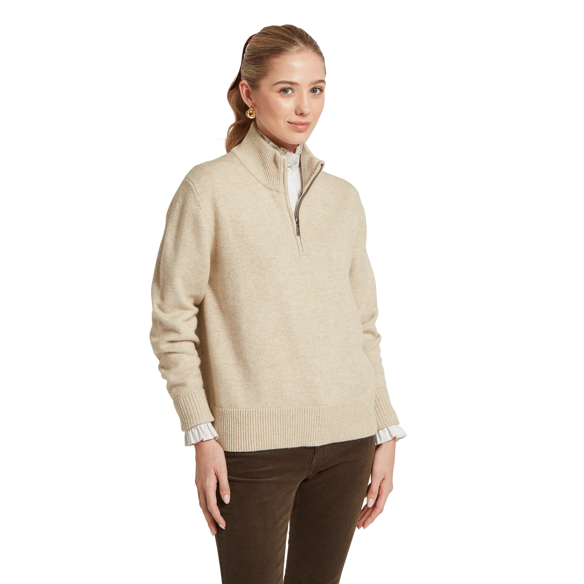 Schöffel Country Women's Thoralby 1/4 Zip Jumper Oatmeal