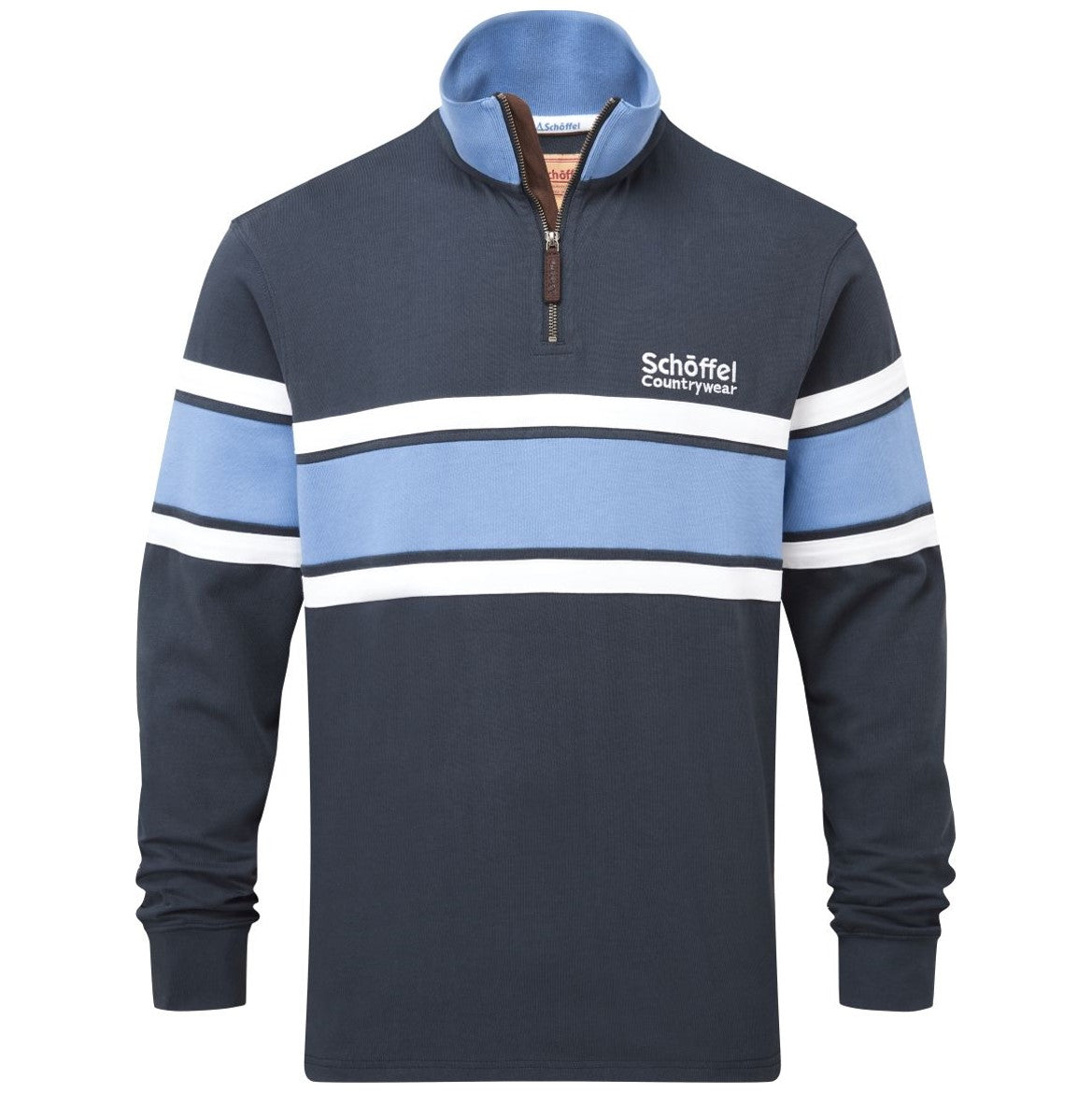 Schoffel Exmouth Heritage Qtr Zip Petrol Blue 2