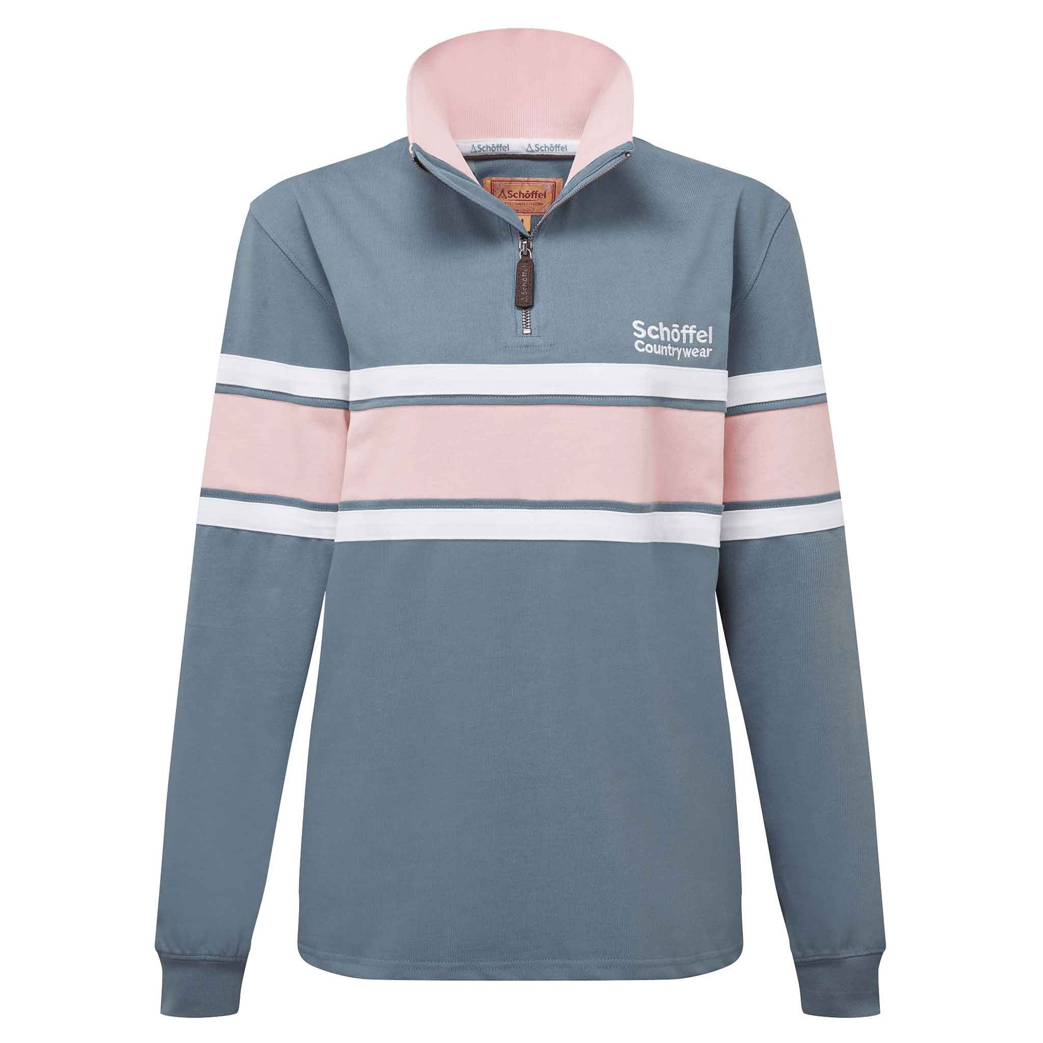 Schoffel-Exmouth-Heritage-Qtr-Zip-Rugby-Shirt-Dark-Pigeon-Blue-Chalky-Coral-5