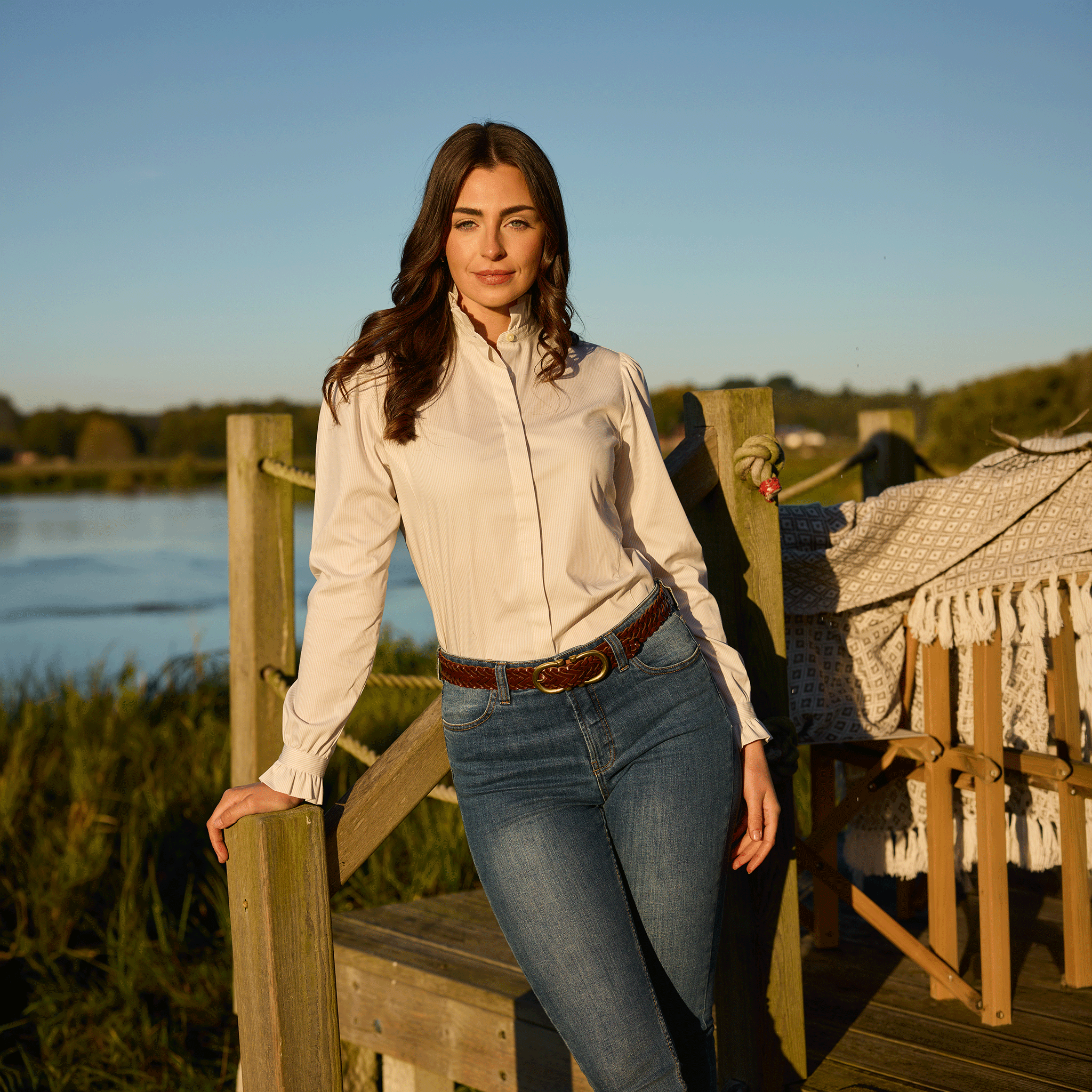 Schoffel Fernilee Leather Woven Belt