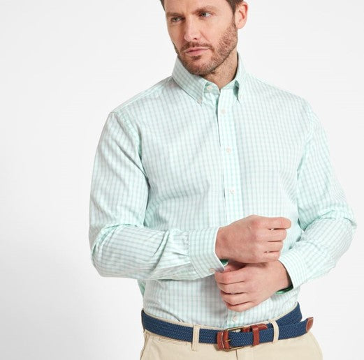 Schoffel Harlyn Tailored Shirt Pale Mint Check 1