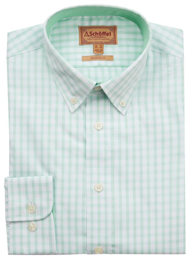 Schoffel Harlyn Tailored Shirt Pale Mint Check 4