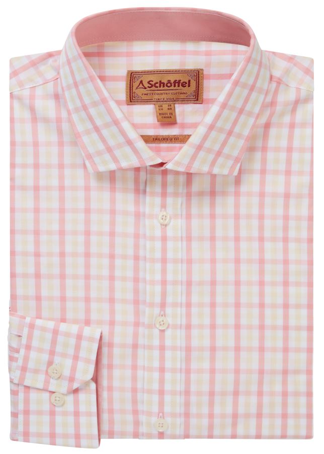 Schoffel Hebden Tailored Shirt Flamingo-Oat Check 2