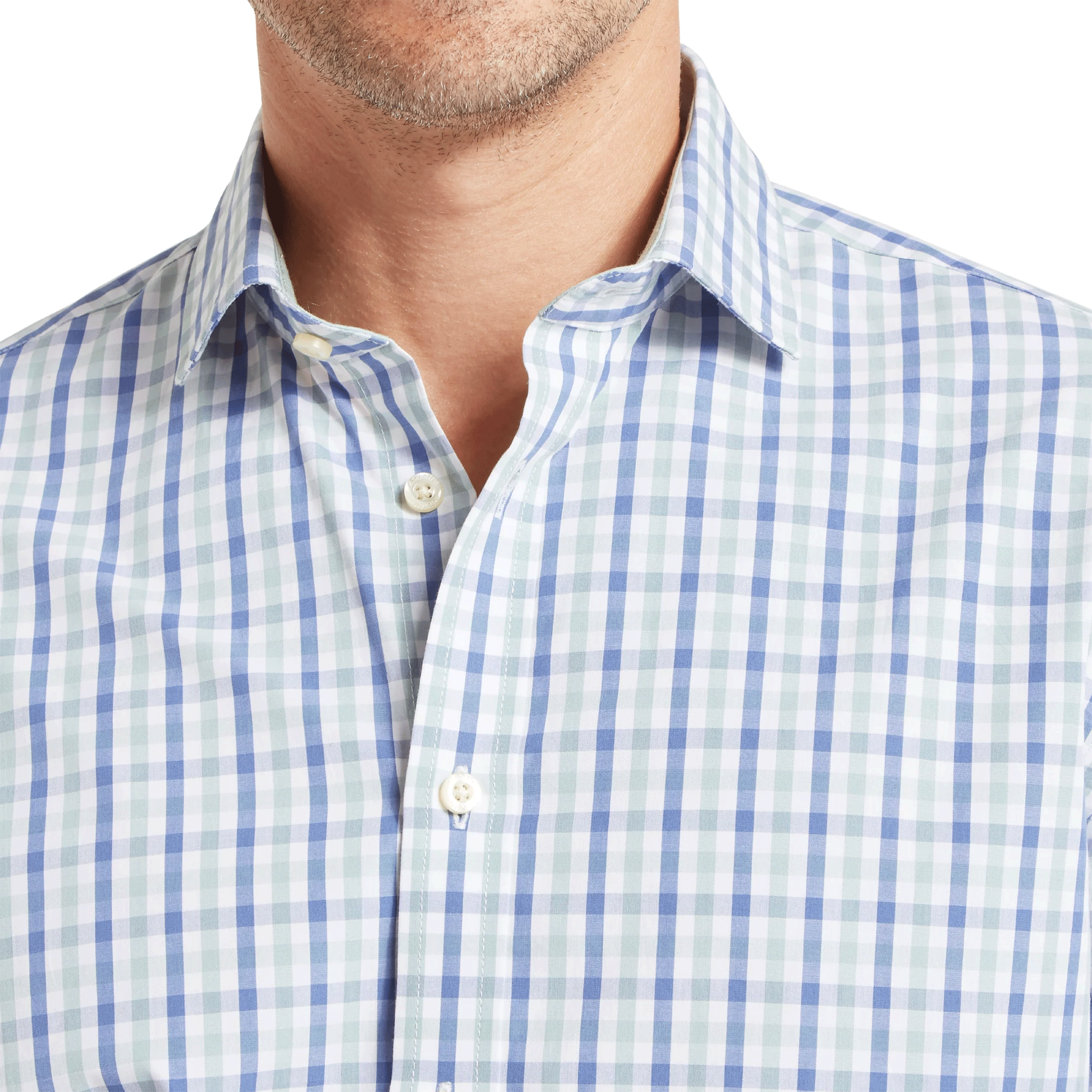 Schoffel Hebden Tailored Shirt in Mist Blue & Vintage Indigo Check