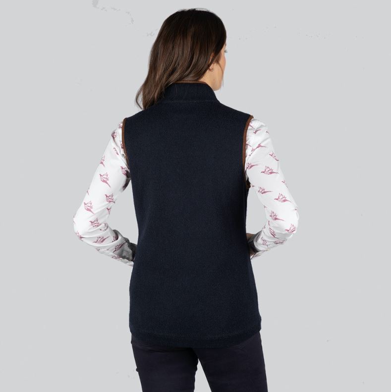 Schoffel Ladies Lambswool Aerobloc Gilet Navy 3