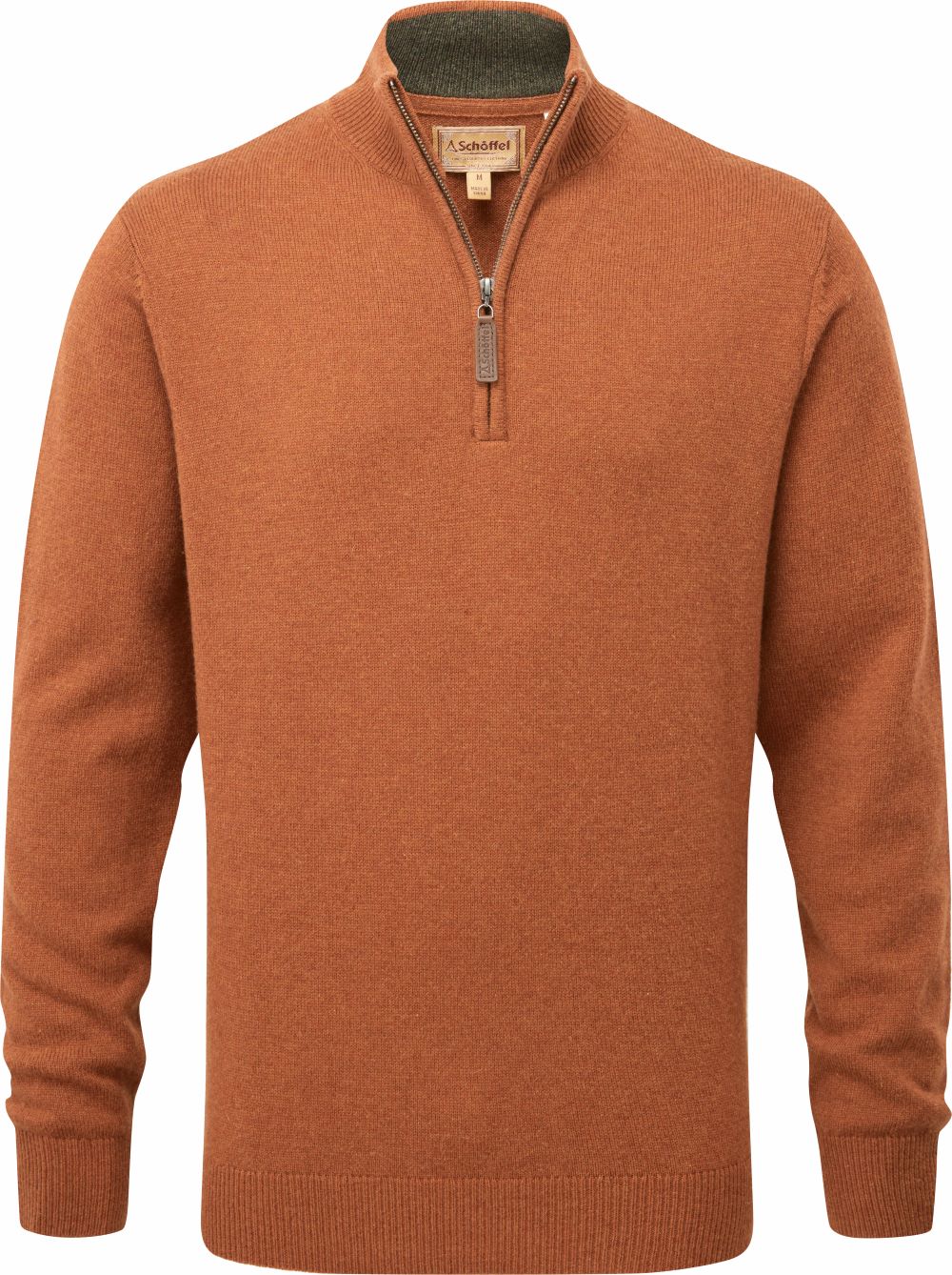 Schoffel Lewis Lambswool Qtr Zip Jumper Brick