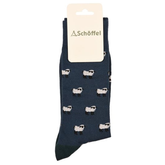 Schoffel Men's Bamboo Single Socks Blue Sheep