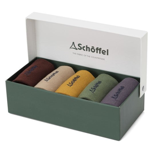 Schoffel Men's Bamboo Socks (Box of 5) Logo Mustard Mix 1