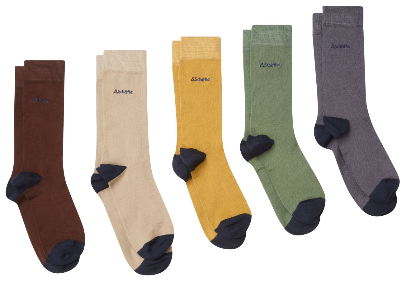 Schoffel Men's Bamboo Socks (Box of 5) Logo Mustard Mix 2
