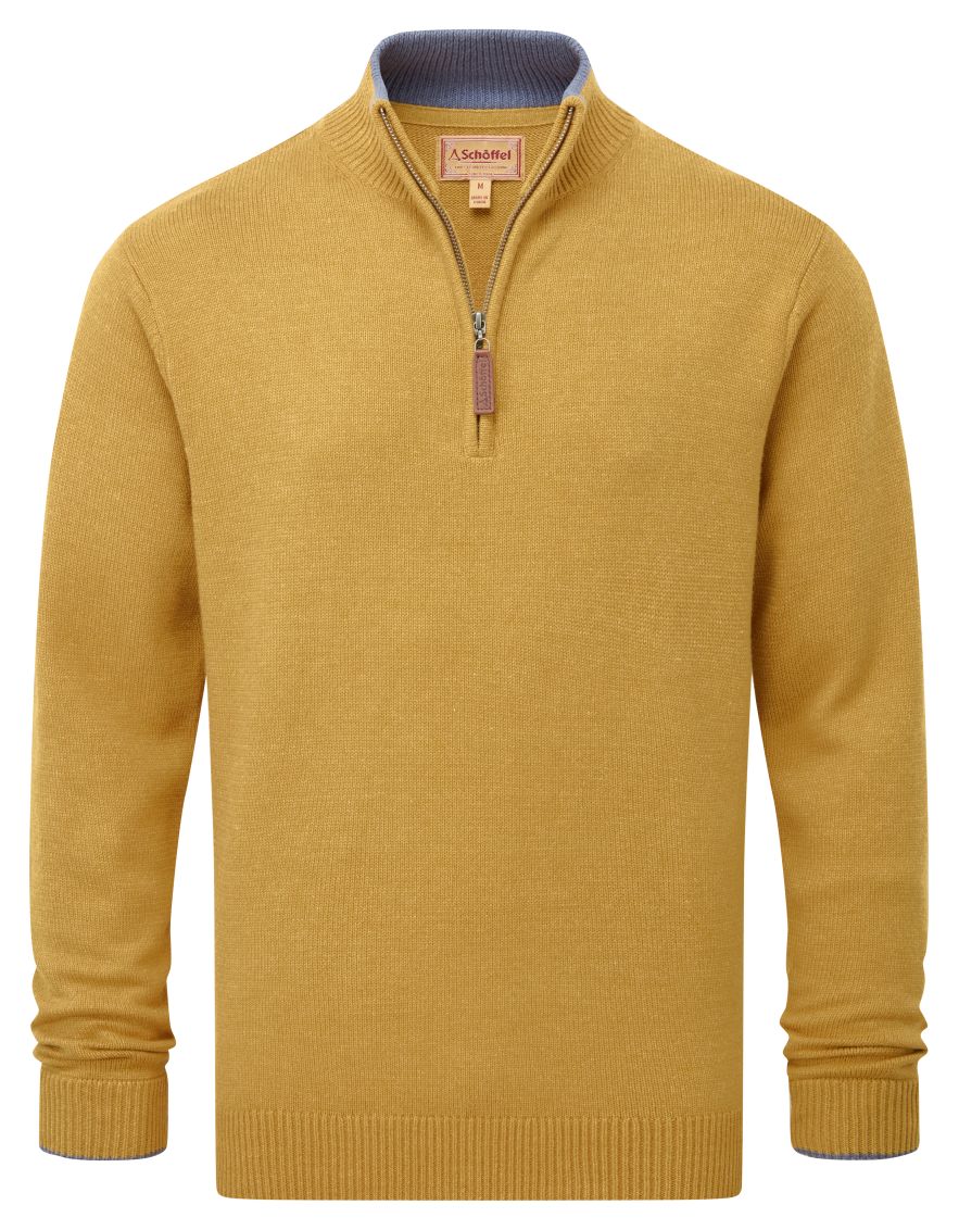 Schoffel Men's Blair Qtr Zip Jumper Mustard 2