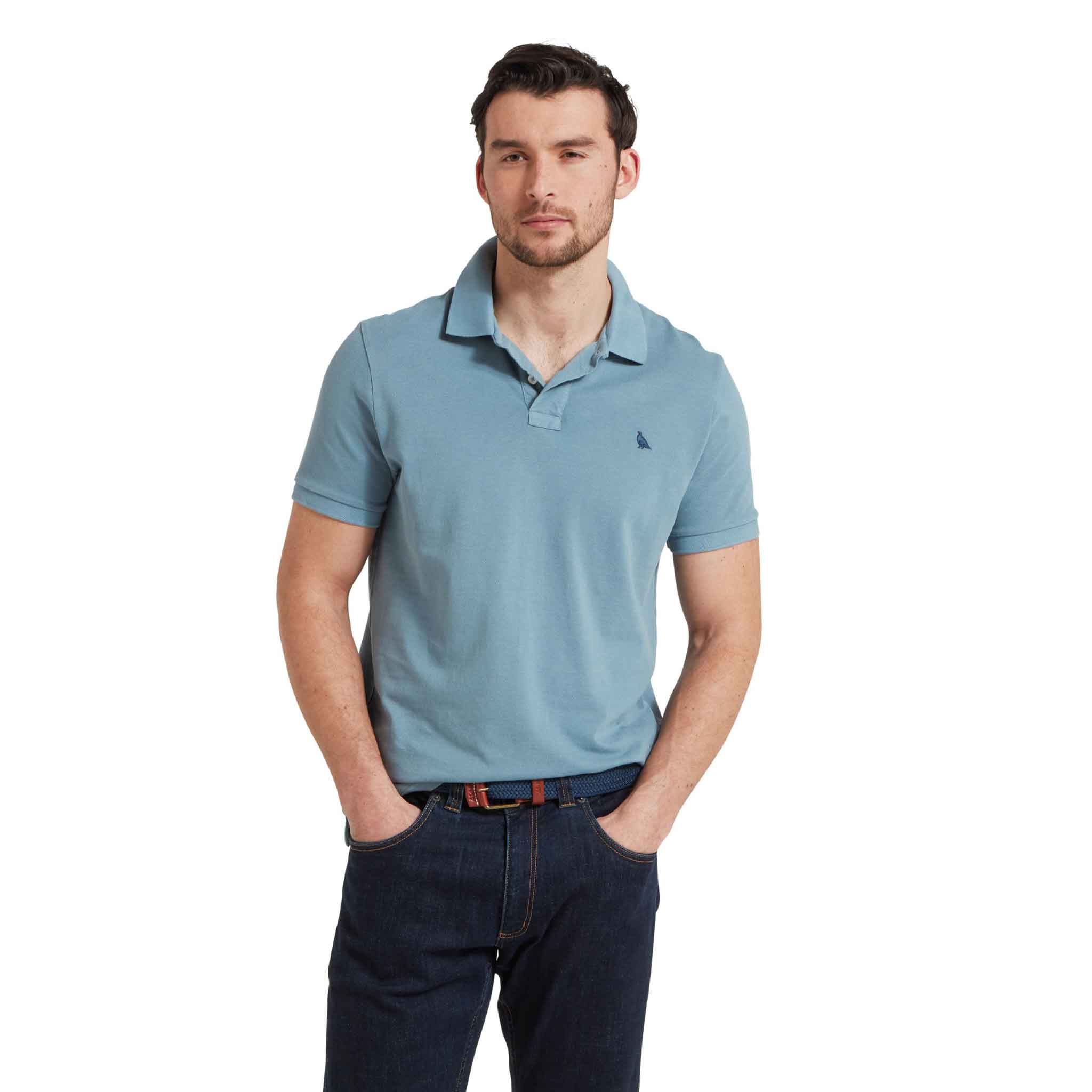 Schoffel-Men's-St-Ives-Garment-Dyed-Polo-Shirt-Dark-Pigeon-Blue-2