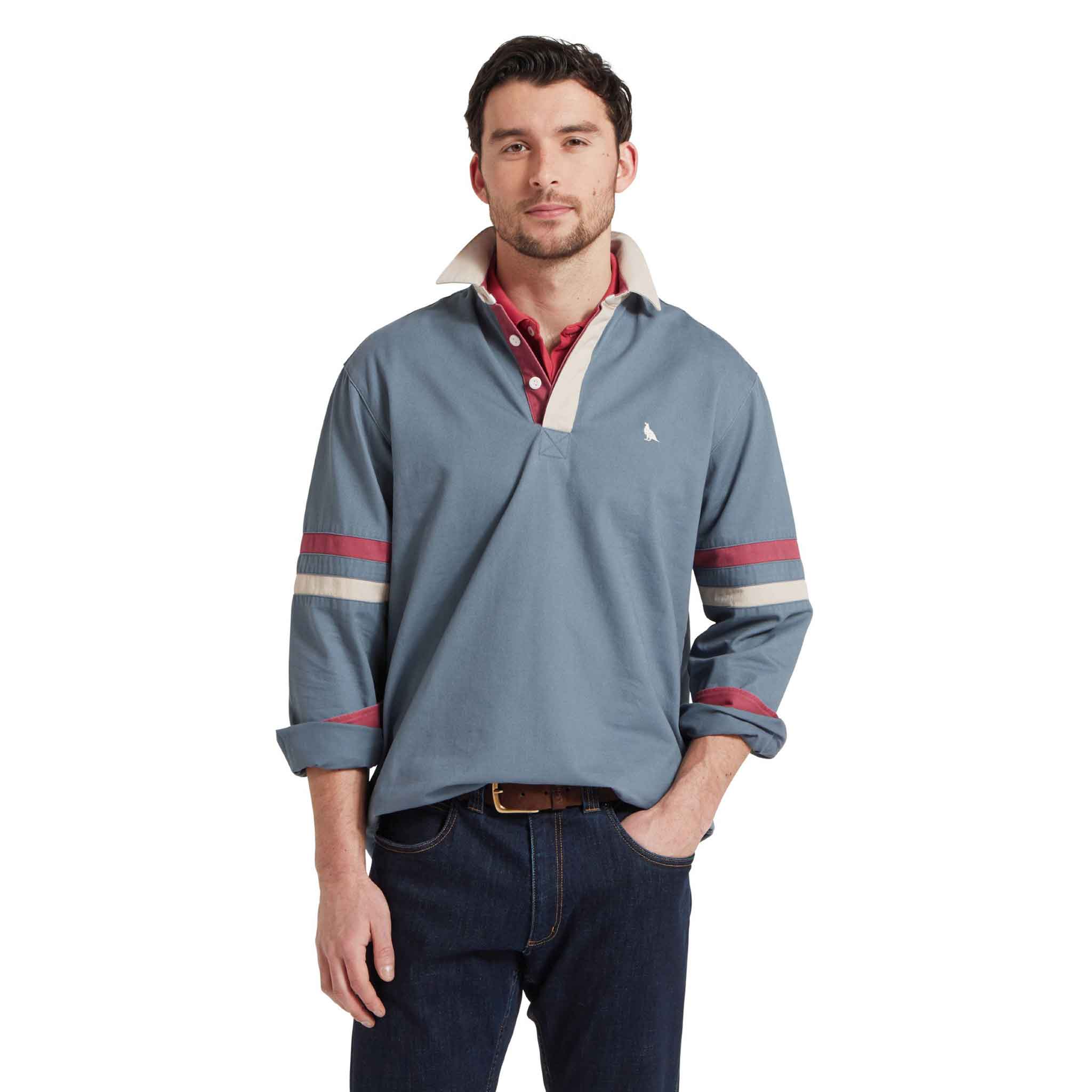 Schoffel-Men's-Truro-Rugby-Style-Deck-Shirt-Dark-Pigeon-Blue-2